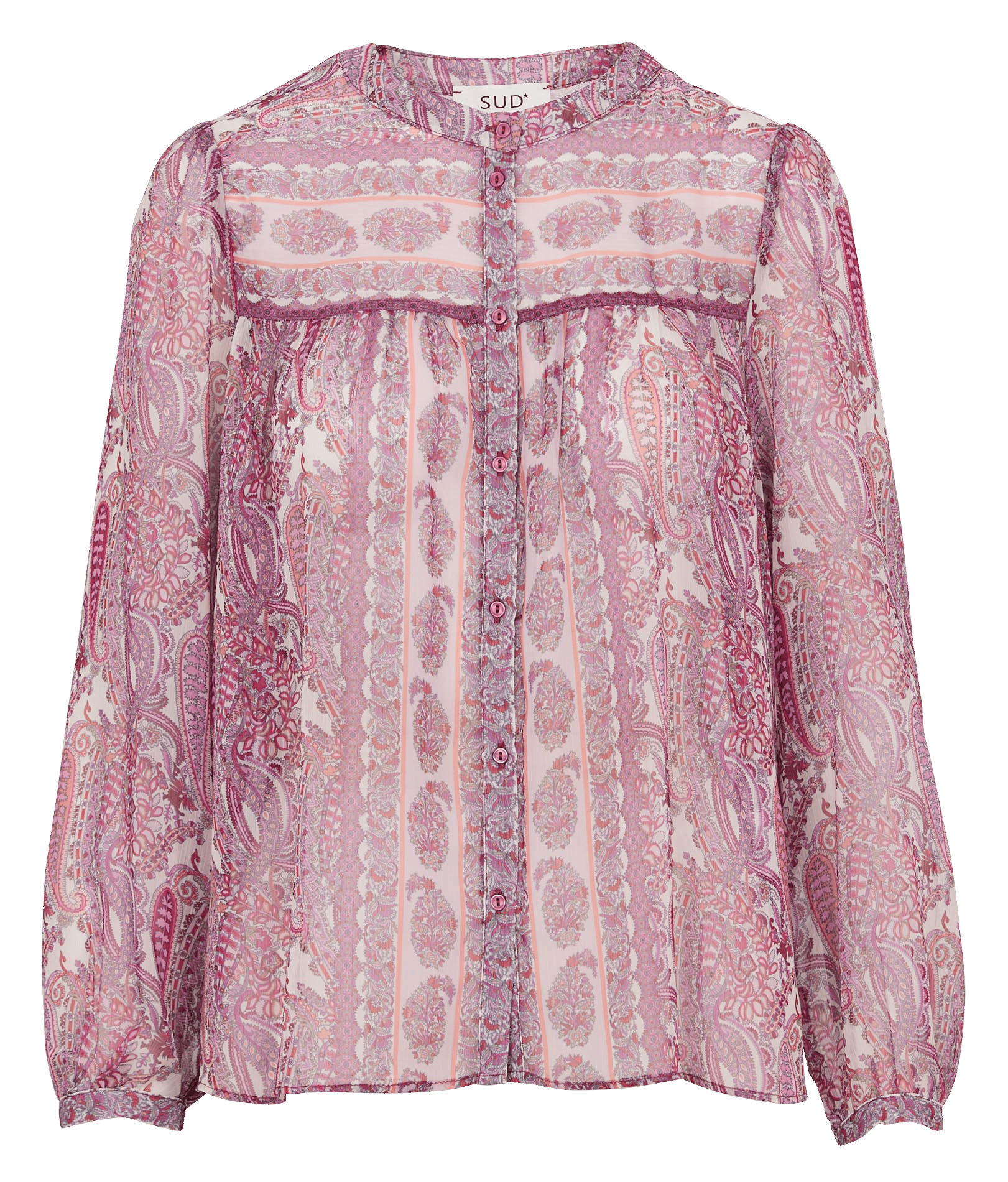 Loose fit mandarin collar printed shirt SUD EXPRESS