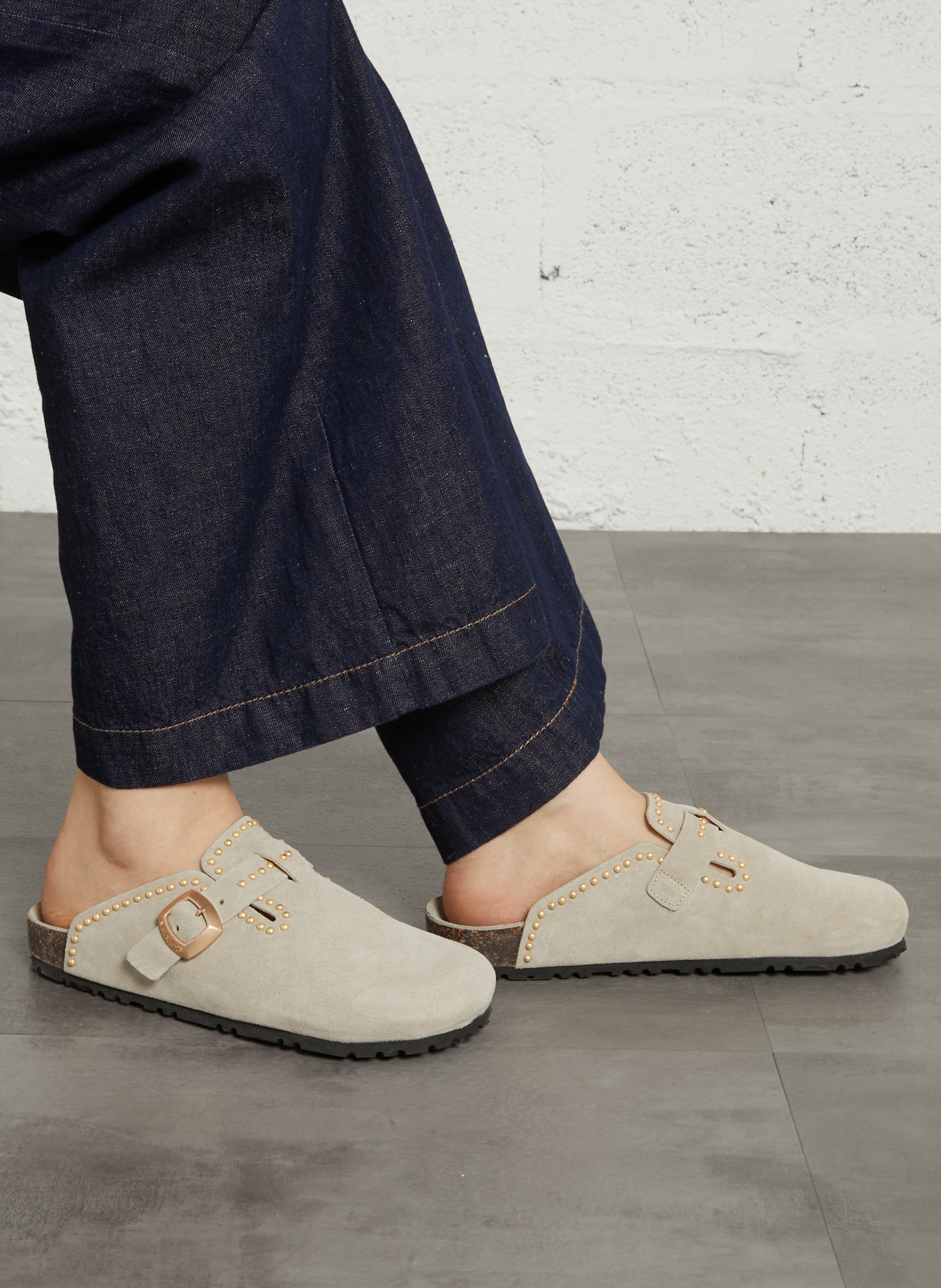 Flache Wildleder-Mules SEMERDJIAN - SMR Beige