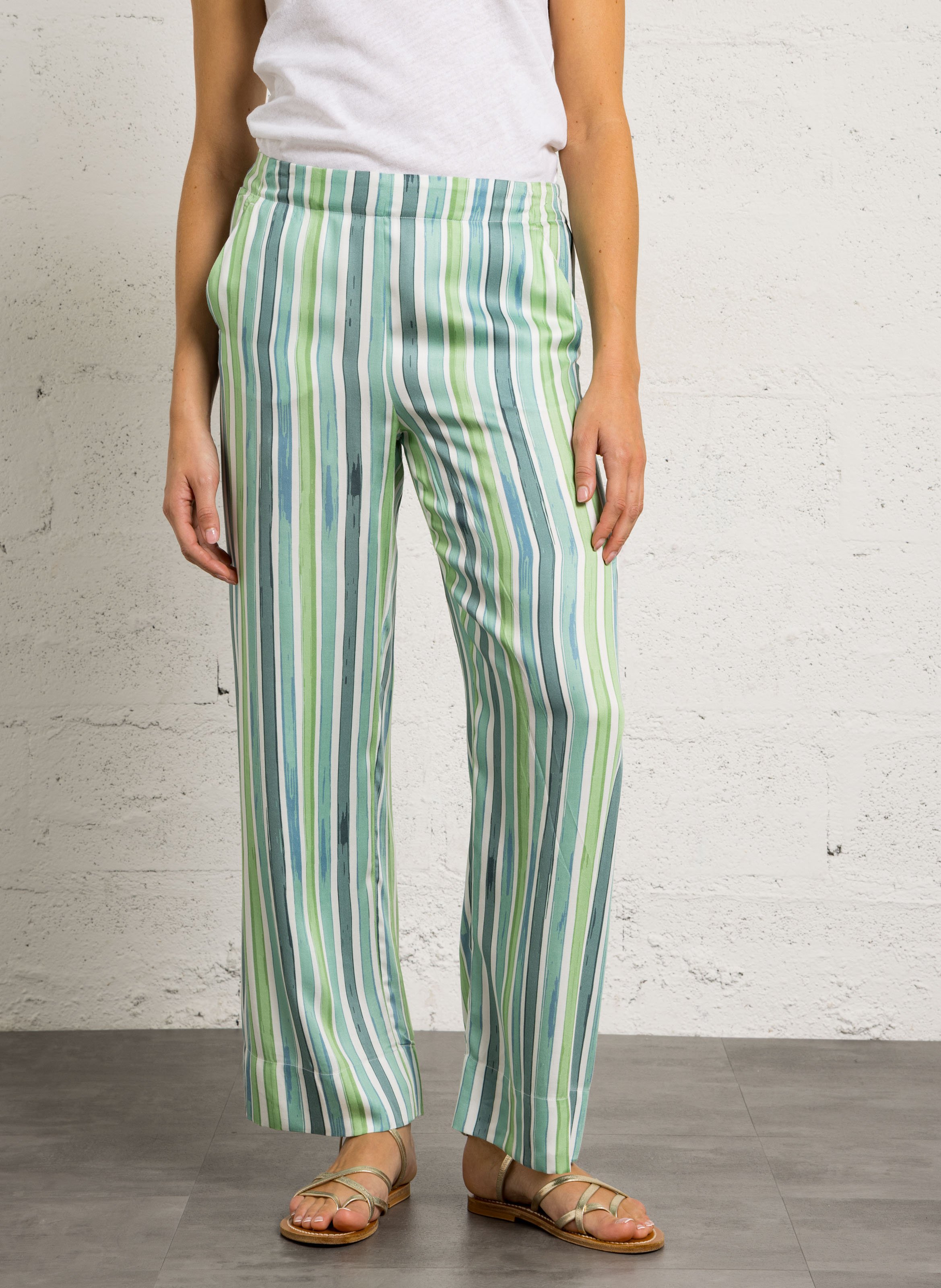 Norton printed straight trousers BELLA JONES Blue