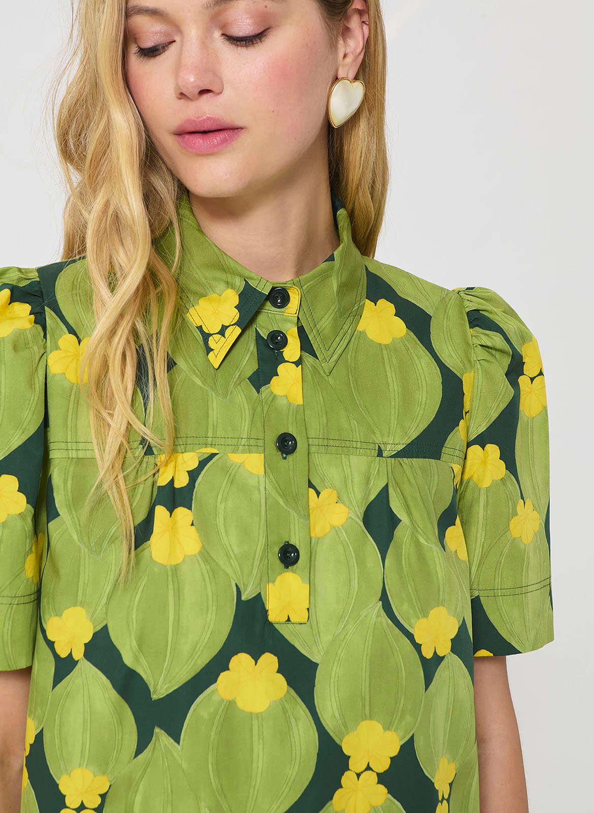 Robe courte droit imprimée TARA JARMON Vert