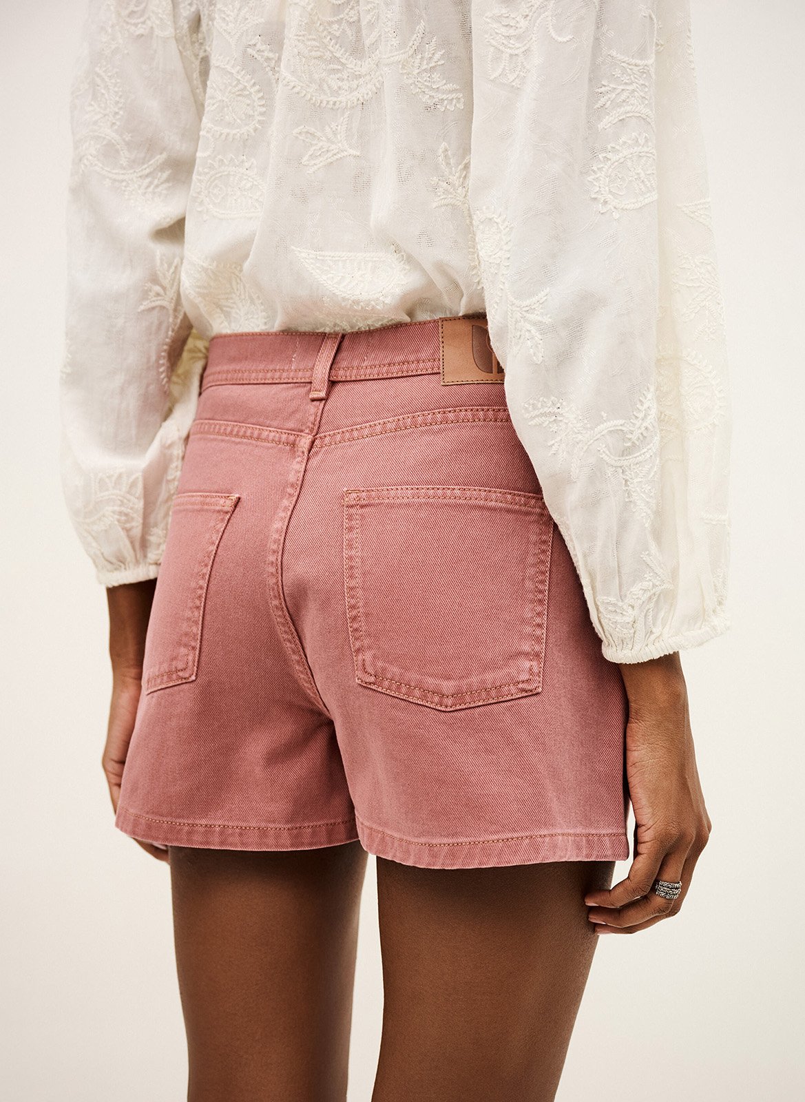 Short droit en coton BA&SH Rose