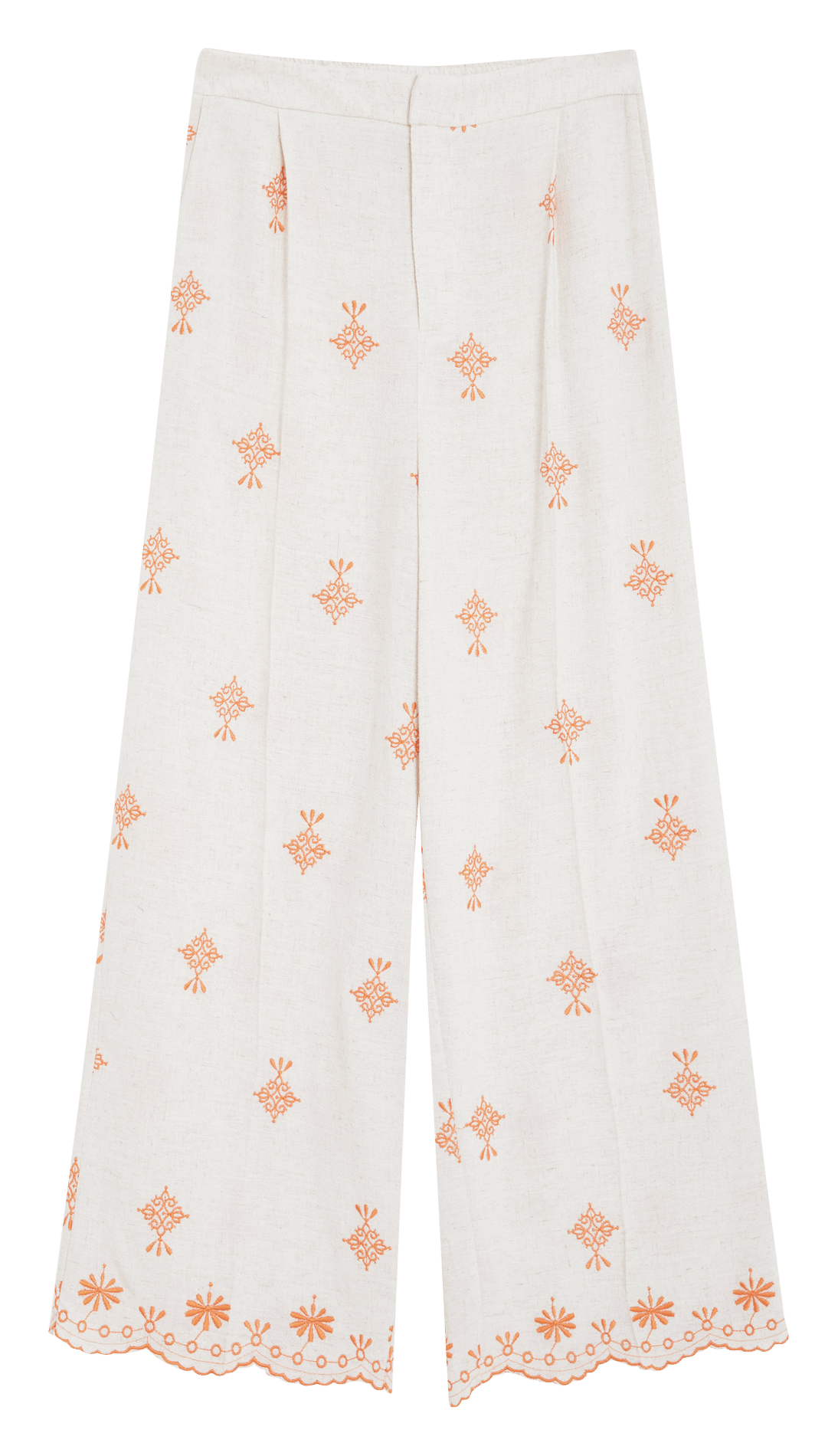 Rechte broek met borduursel GRACE ET MILA Oranje