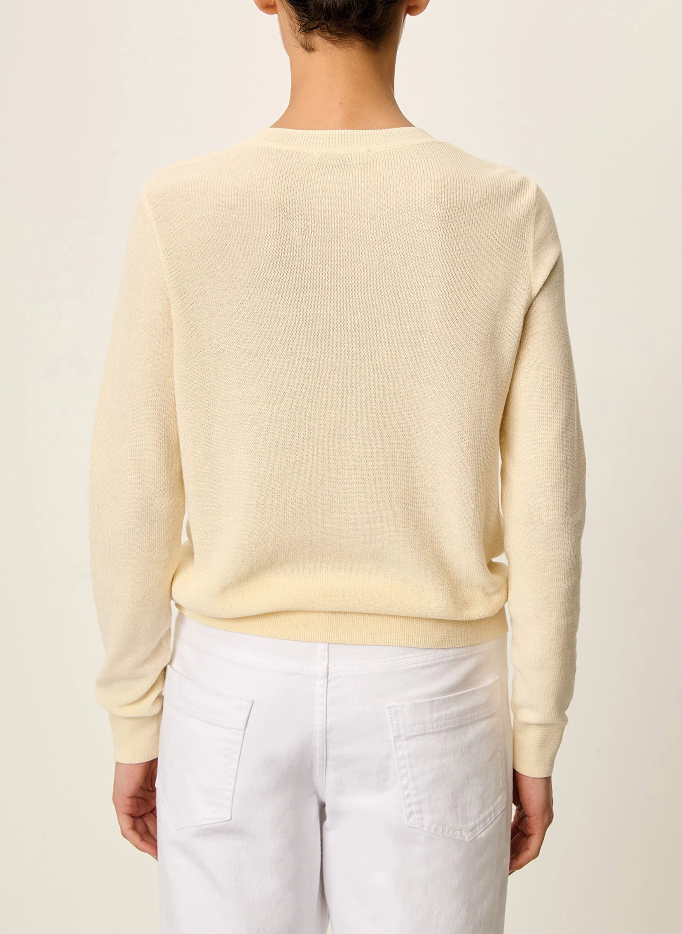 Gerader Rundhals-Pullover aus Baumwolle SESSUN Beige