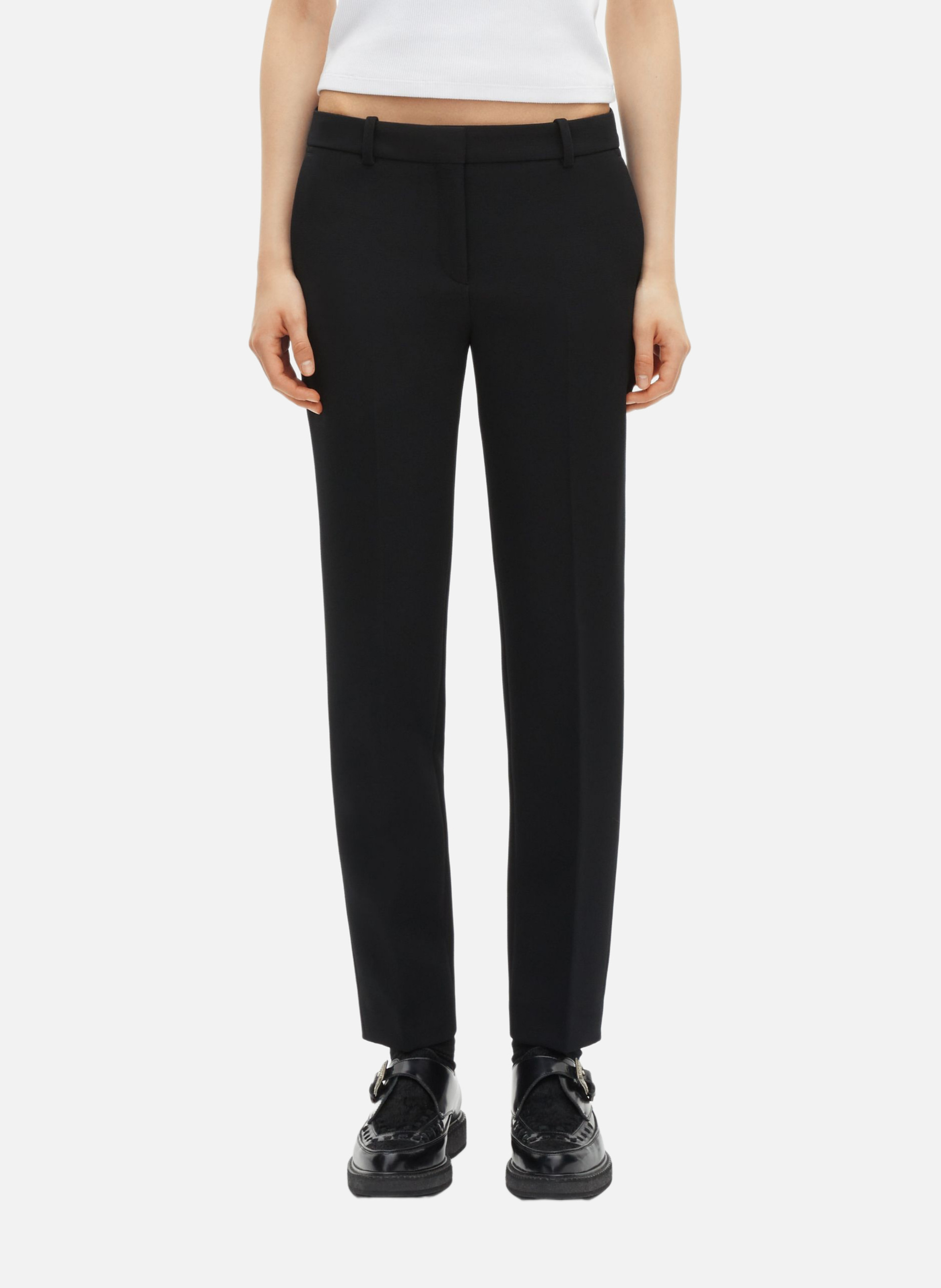 Straight-cut crepe tailored pants BlackTHE KOOPLES