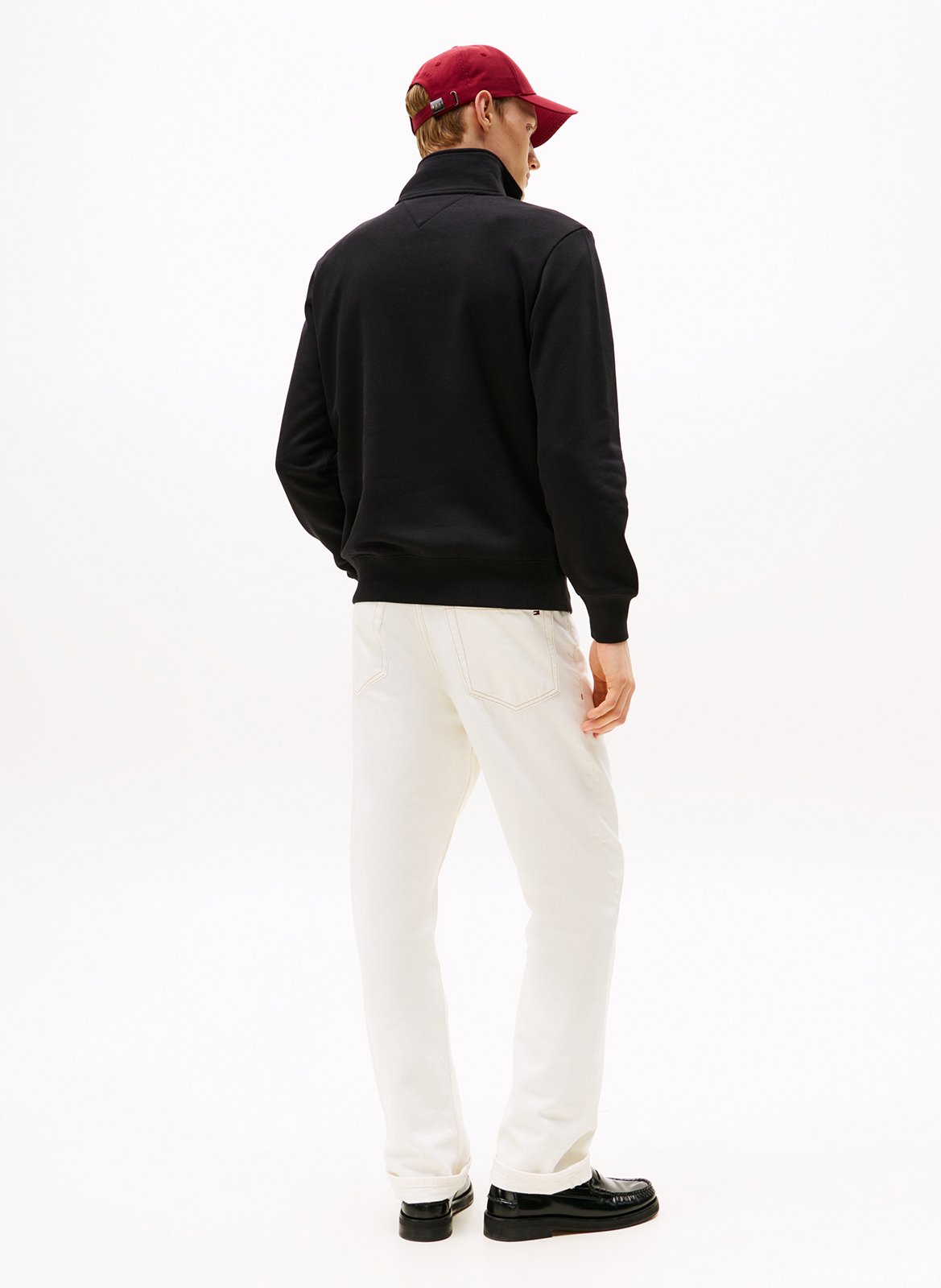 Sweat col montant droit sérigraphié TOMMY HILFIGER Noir