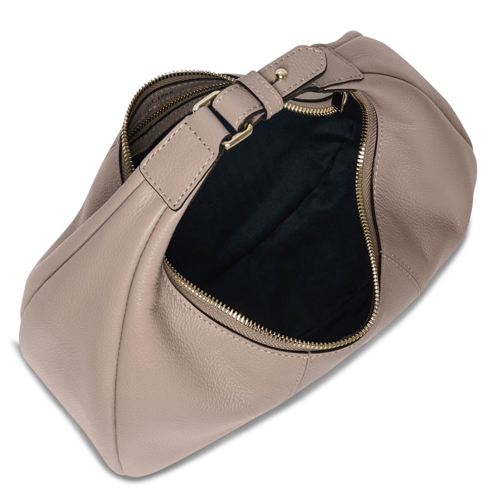 Kleine hobo tas met rits in korrelig leer | Beige LE TANNEUR Dames