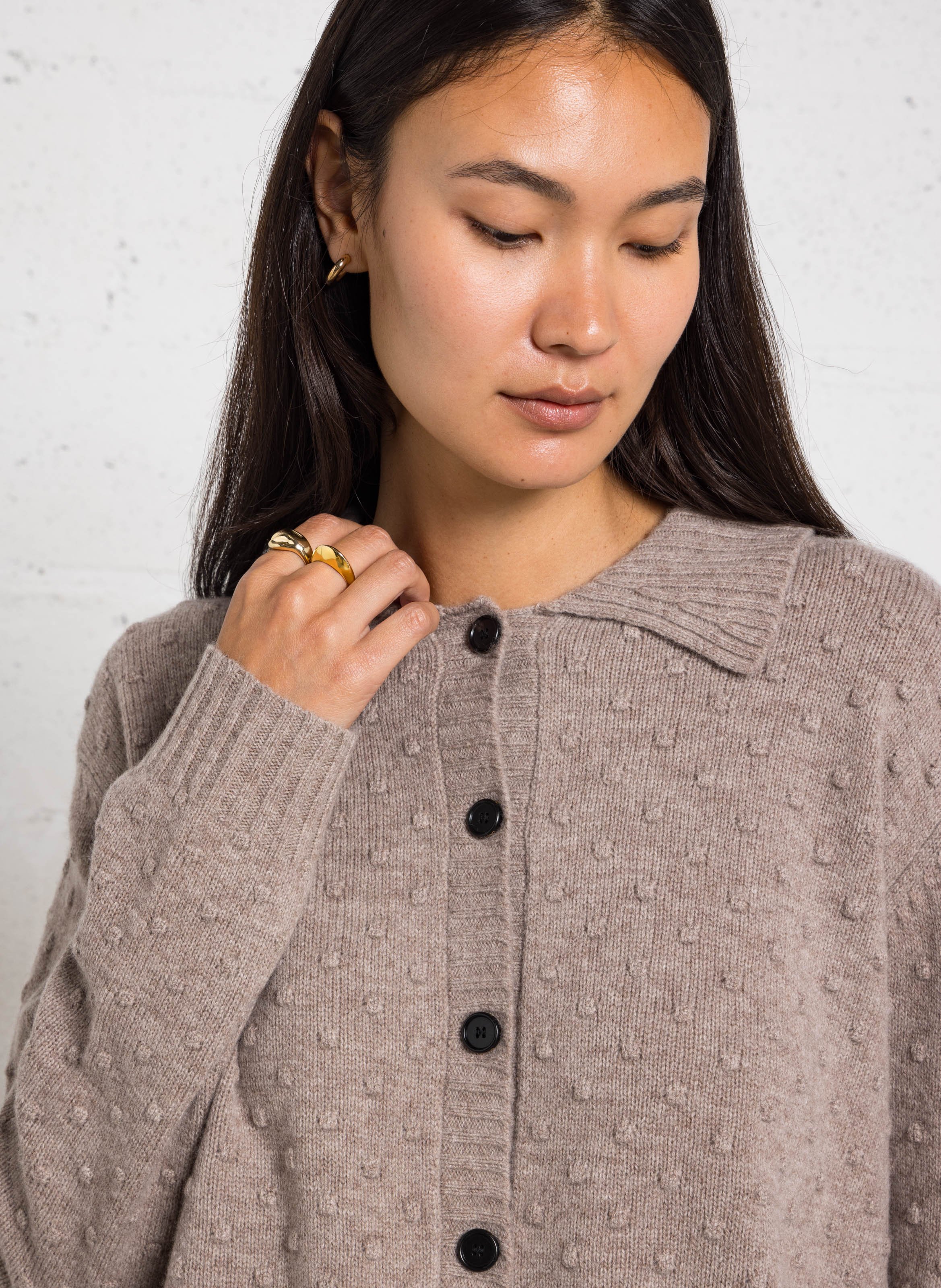 Straight wool relief vest RUE DE TOKYO Beige