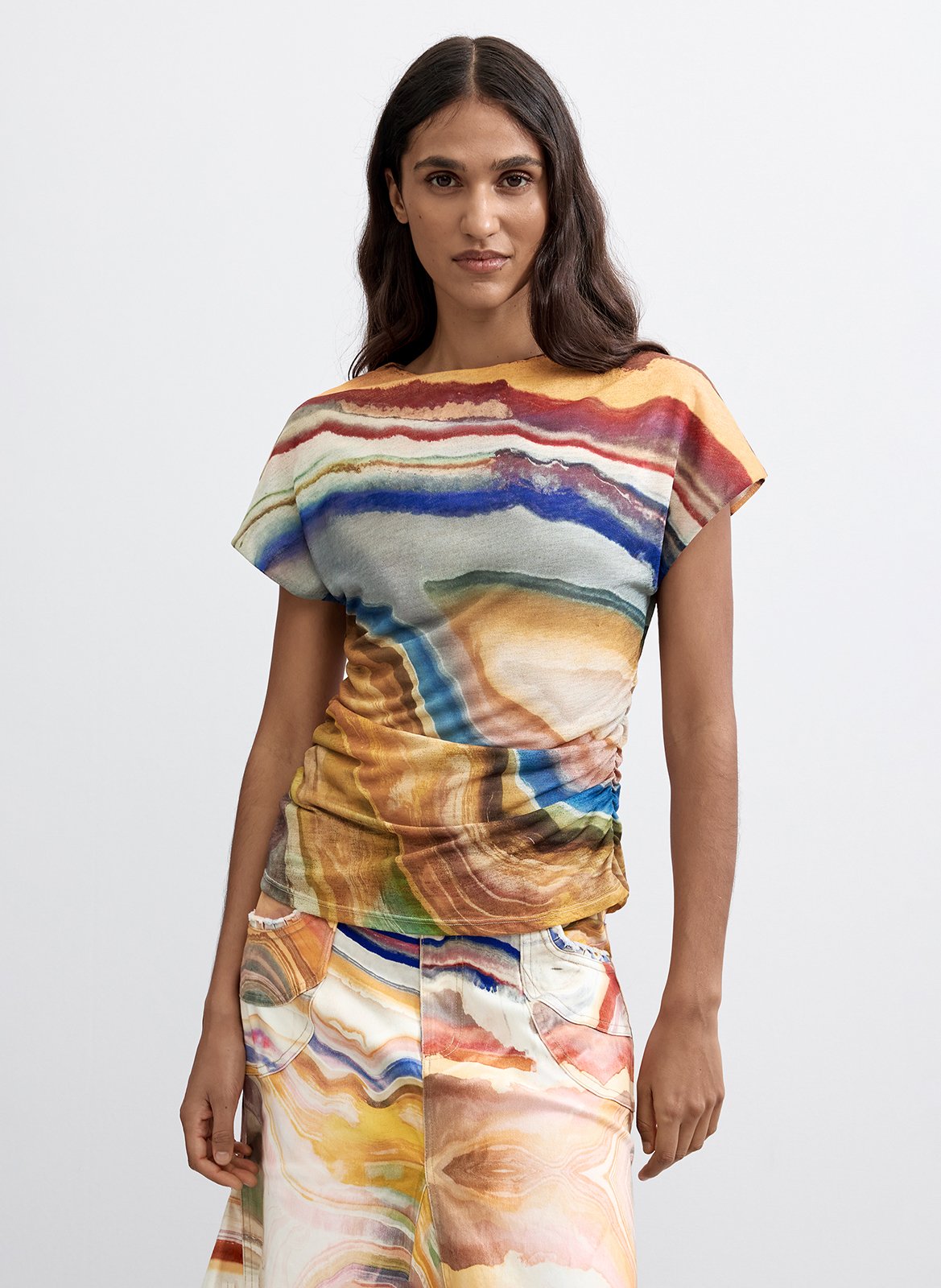Tee-shirt fluide imprimé DESIGUAL Multicolore