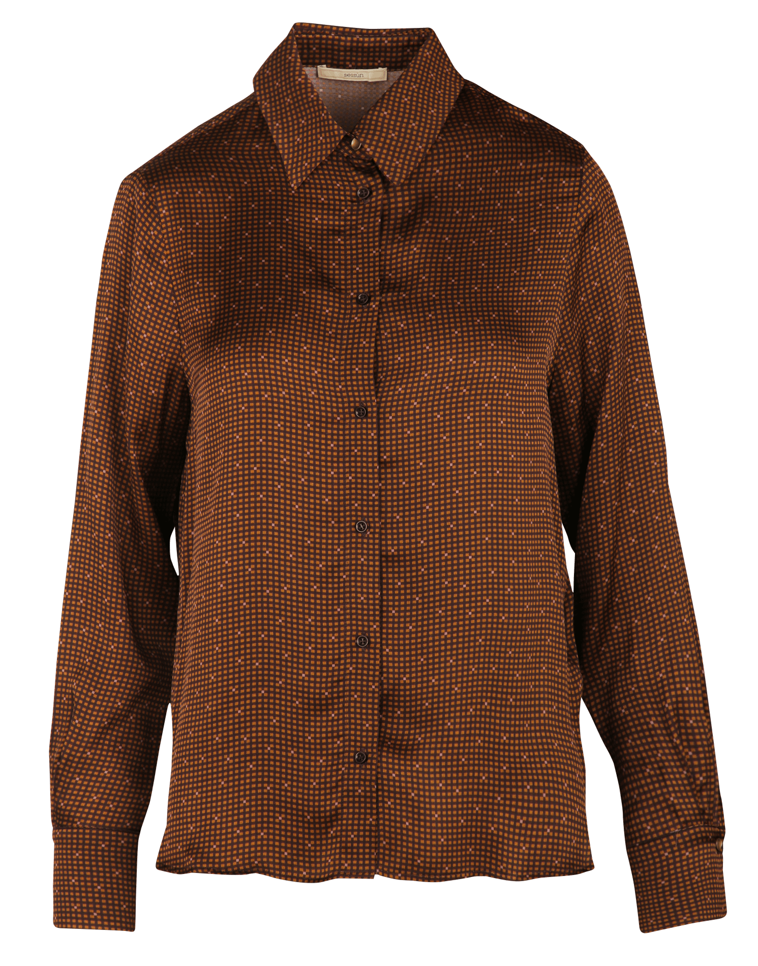 Chemise col classique imprimée SESSUN Marron