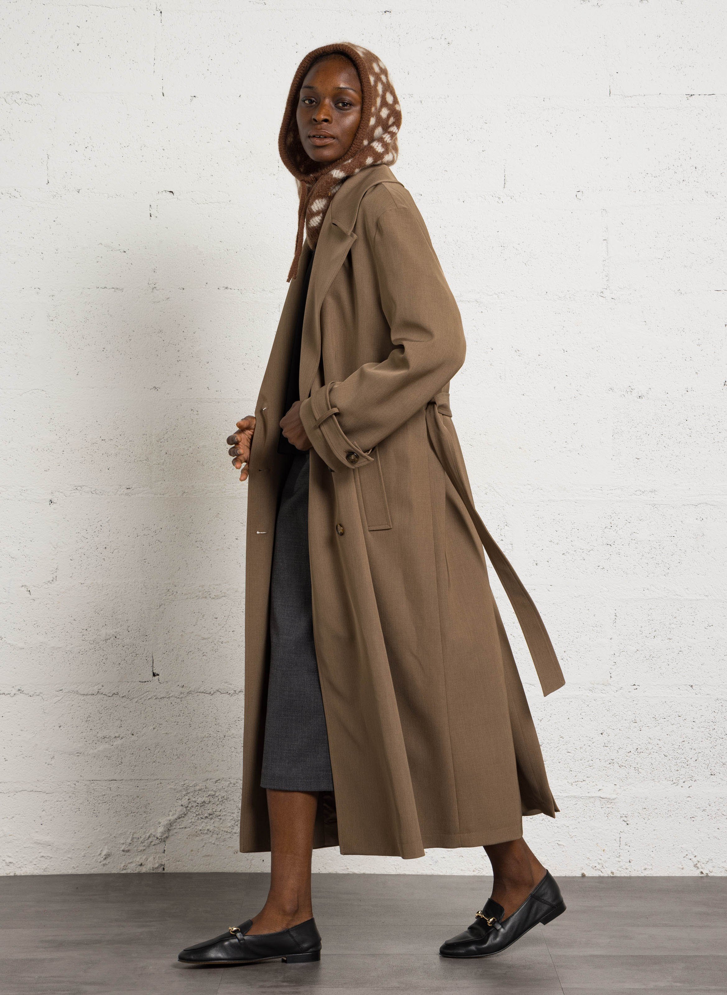 Manteau trench à ceinture IMPERIAL Marron