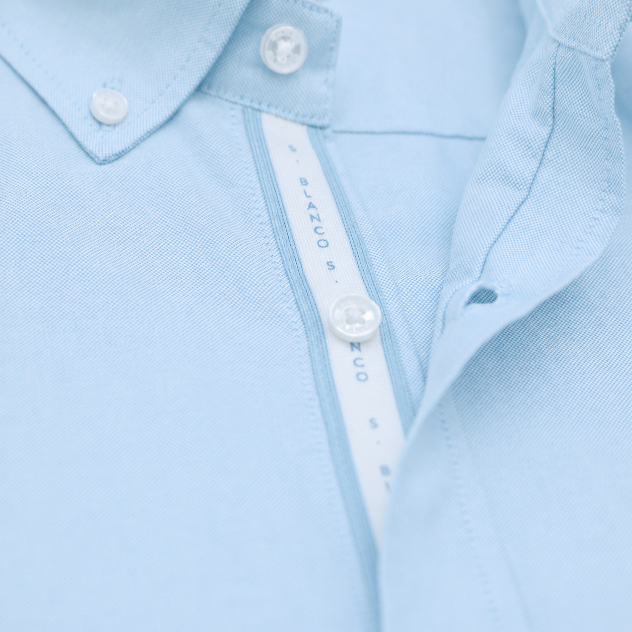 Long sleeve Oxford shirt with light blue strap SERGE BLANCO Blue