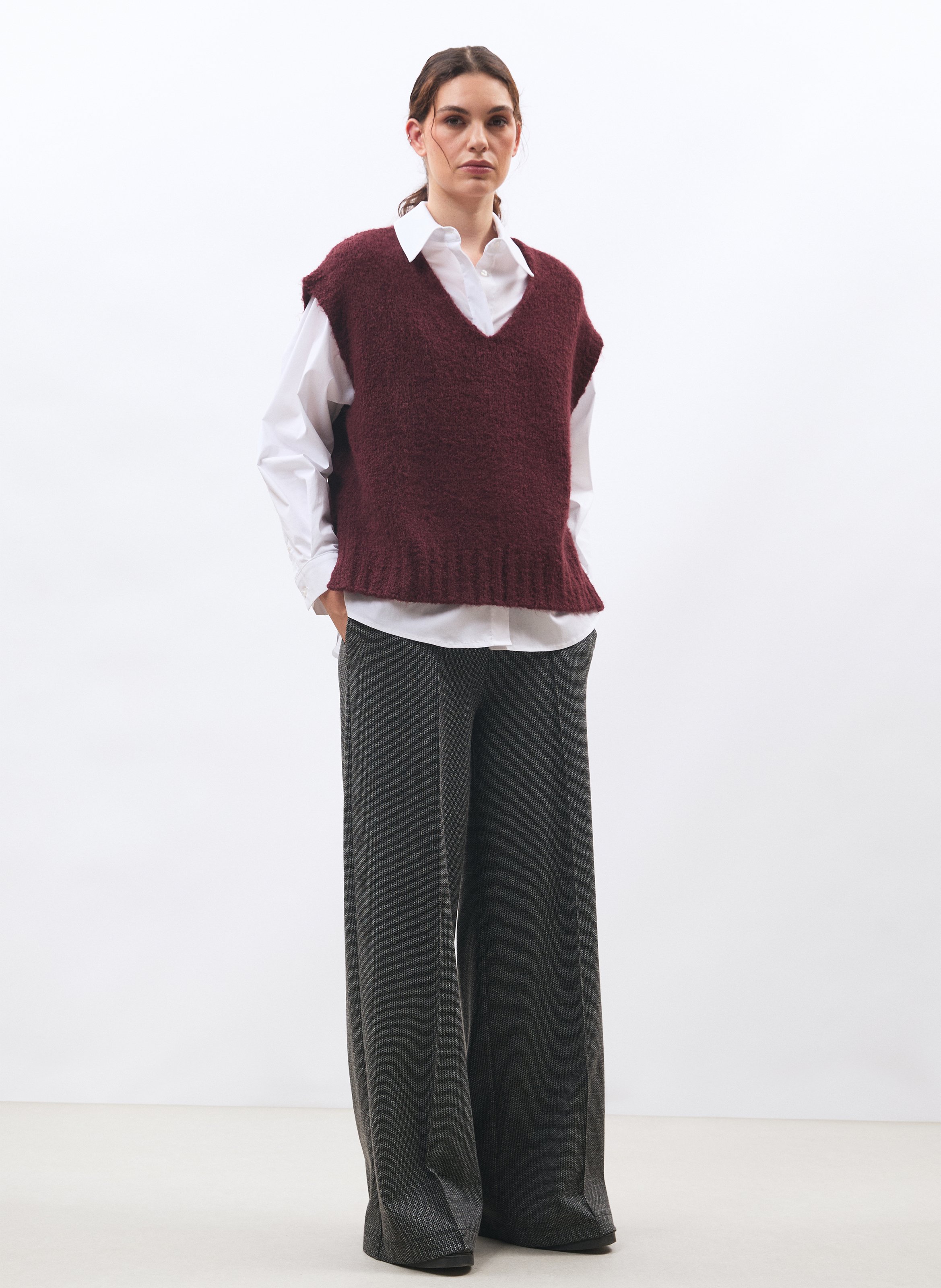 Wijde broek met wijde pijpen HUMILITY Grijs