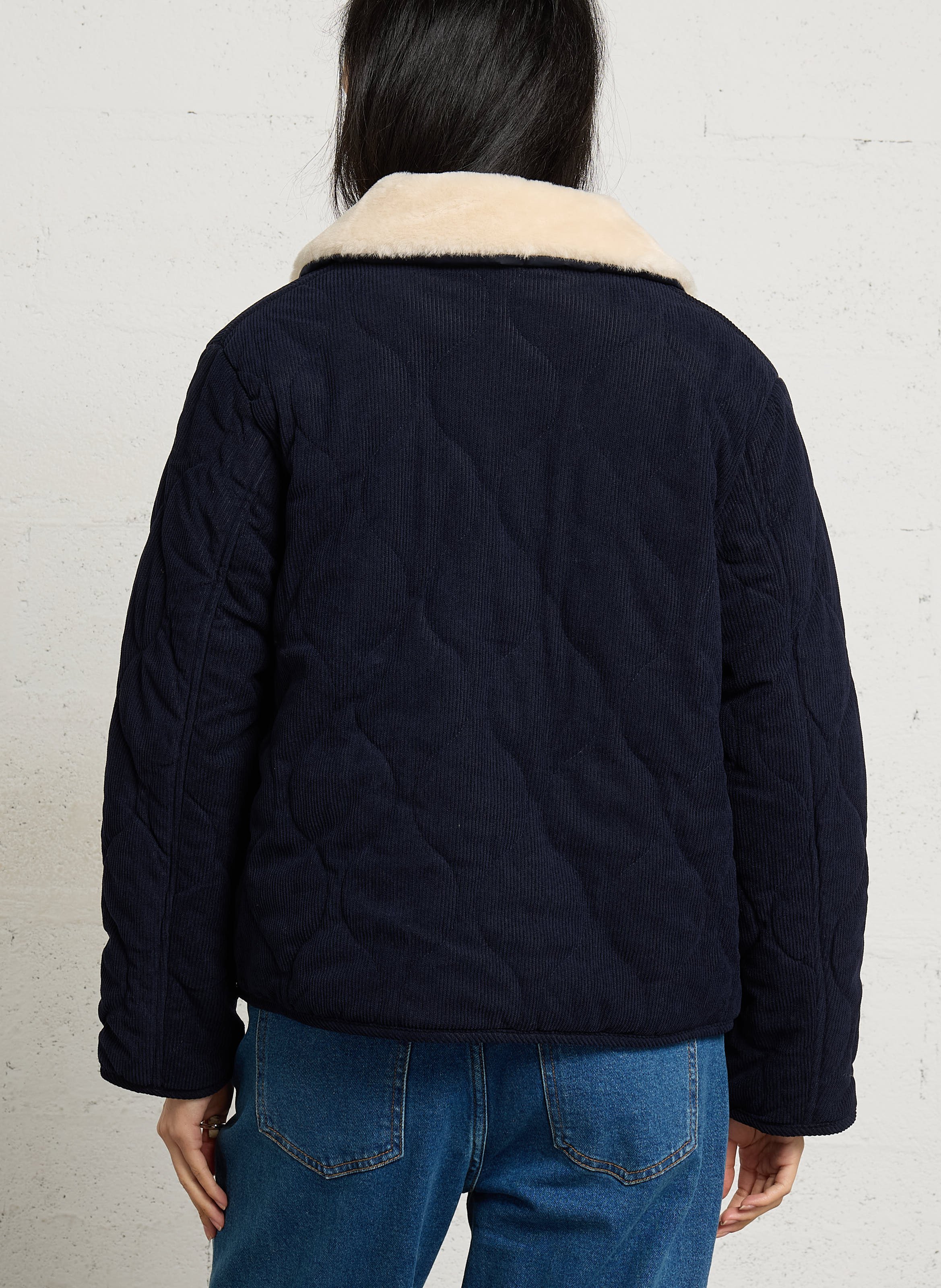 Rechte fluwelen corduroy jas LA PETITE ETOILE Blauw
