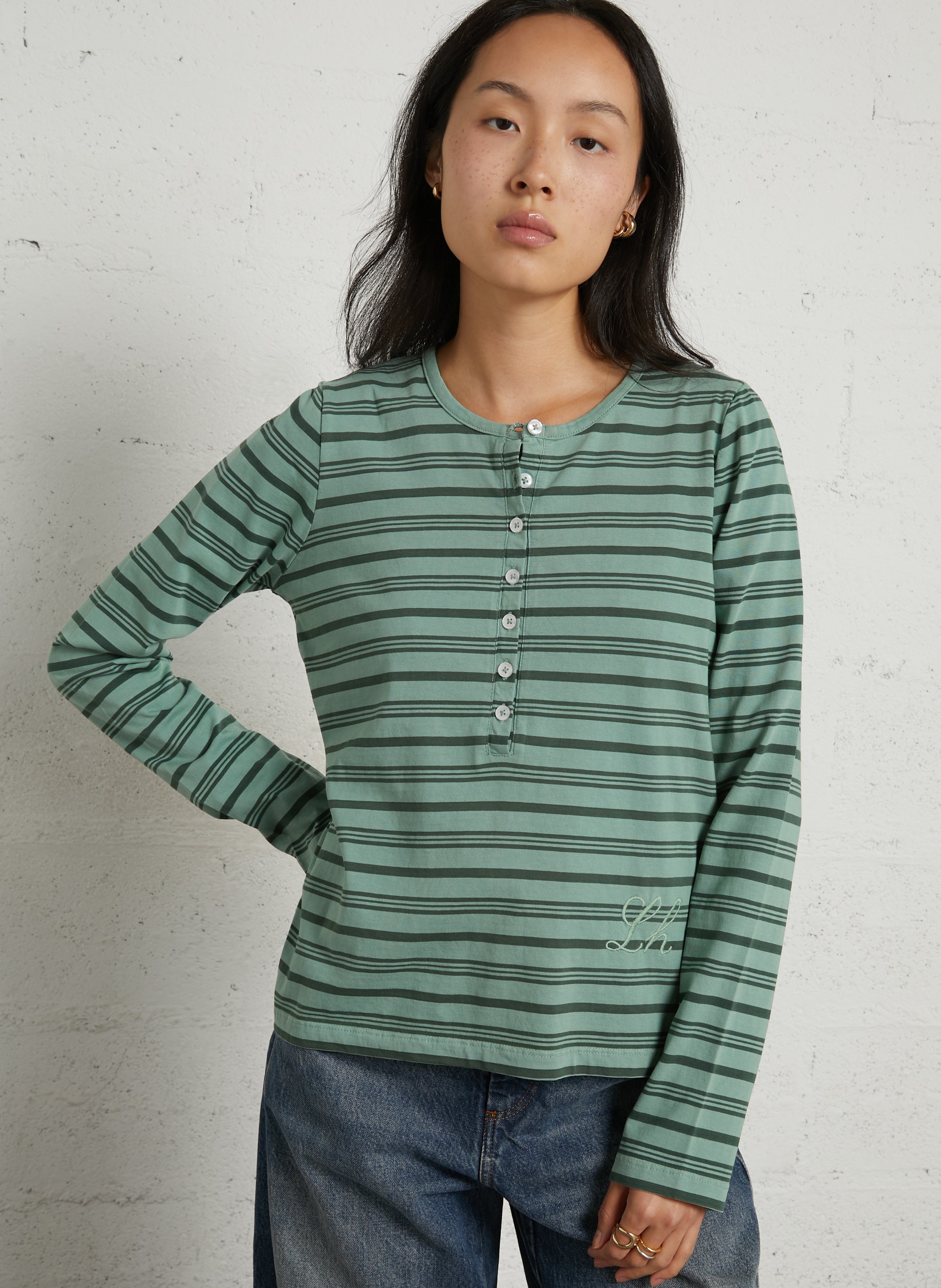 T-shirt rayé en coton bio LEON & HARPER
