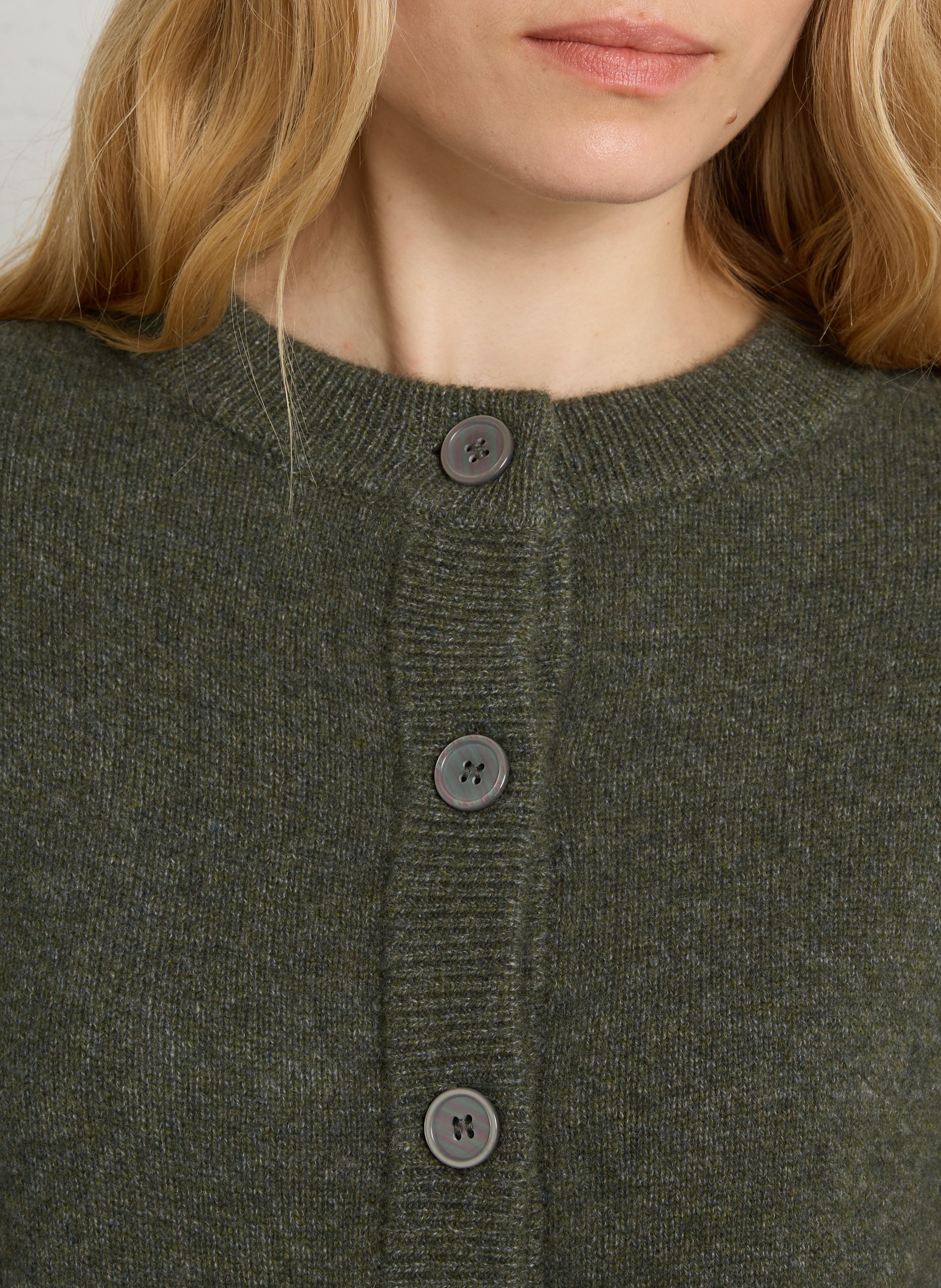 Gilet droit boutonné en laine MAISON 123 Vert