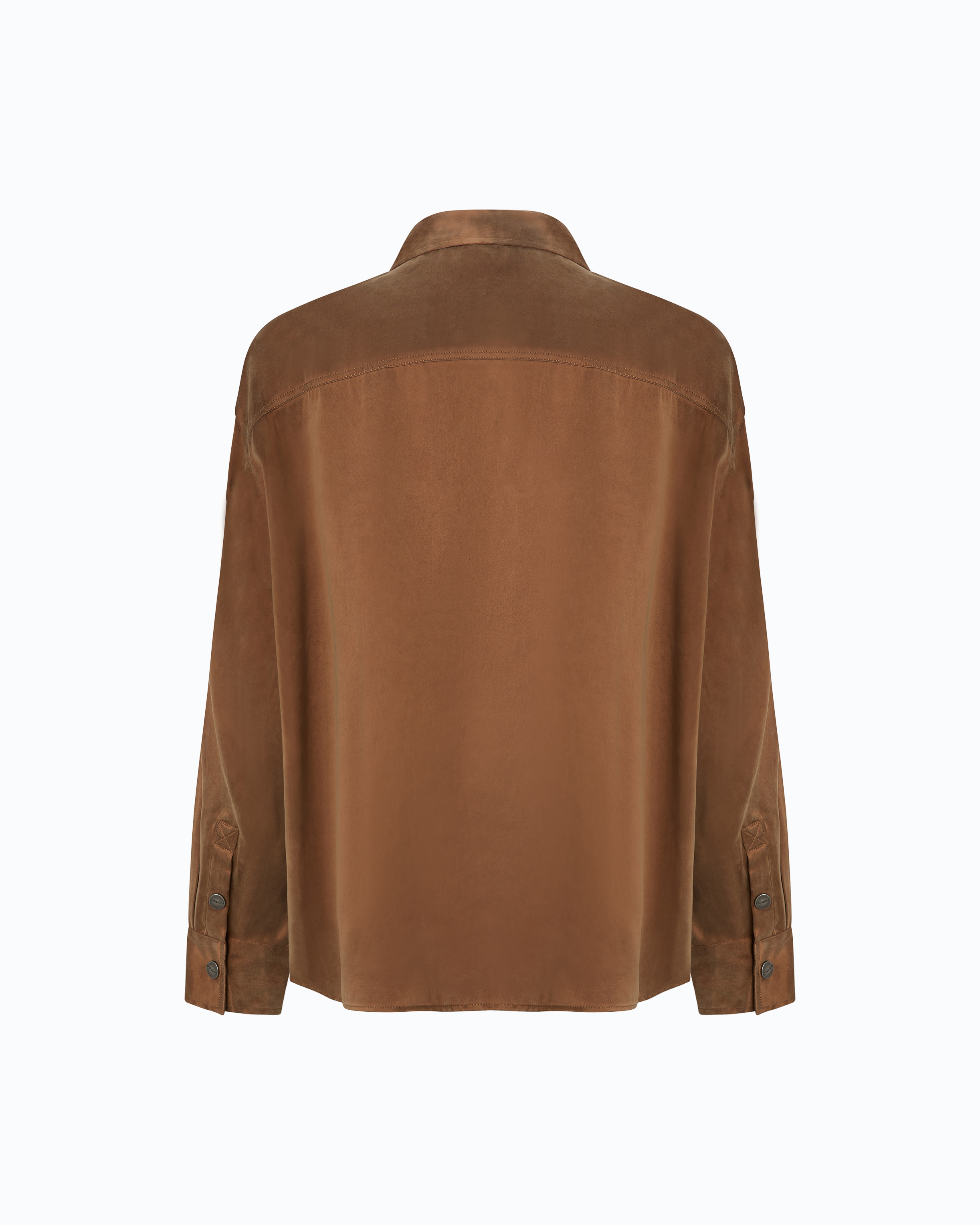 Peach-skin twill shirt PINKO Brown