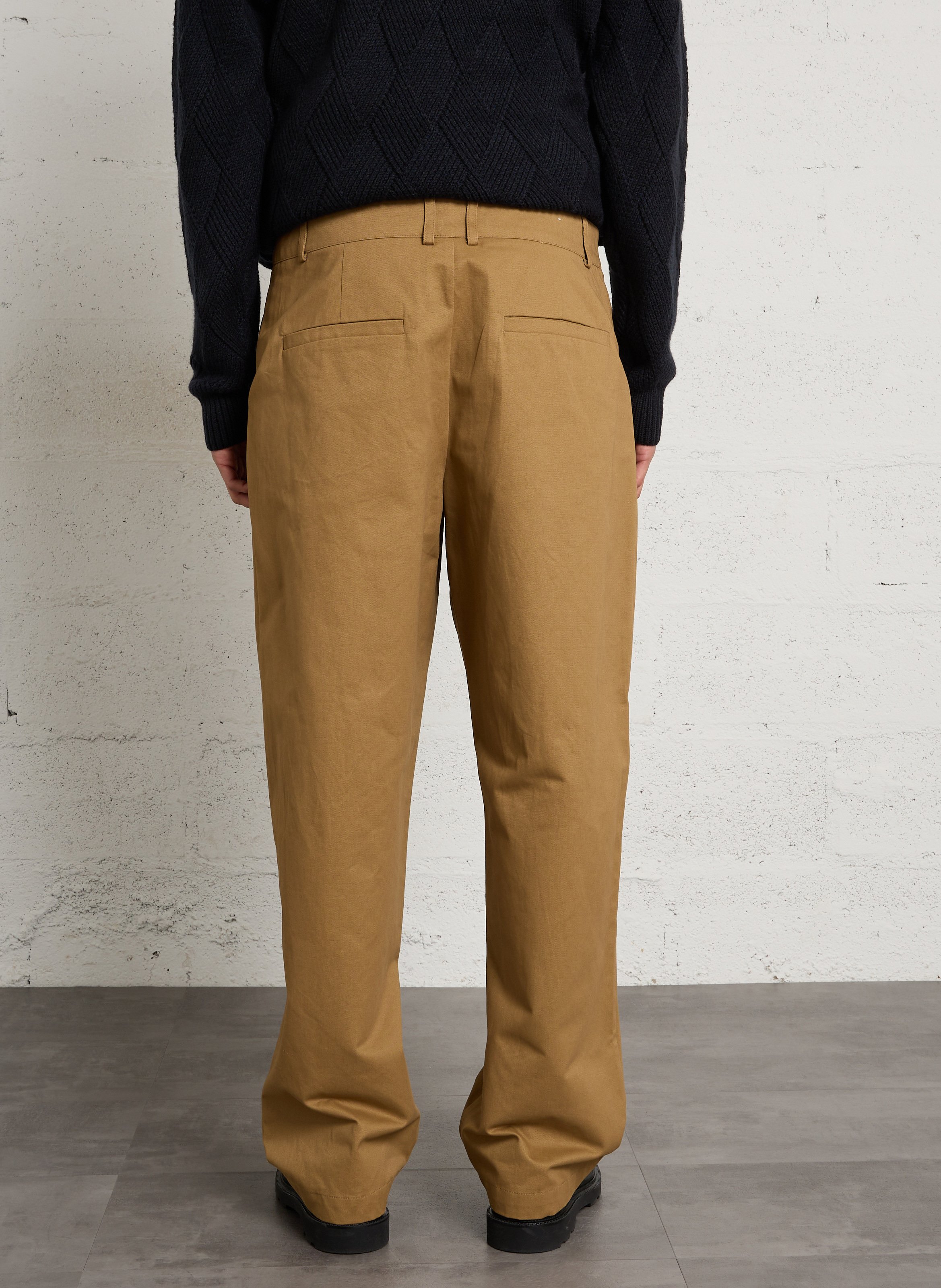 Pantalon droit en coton MINIMUM Marron