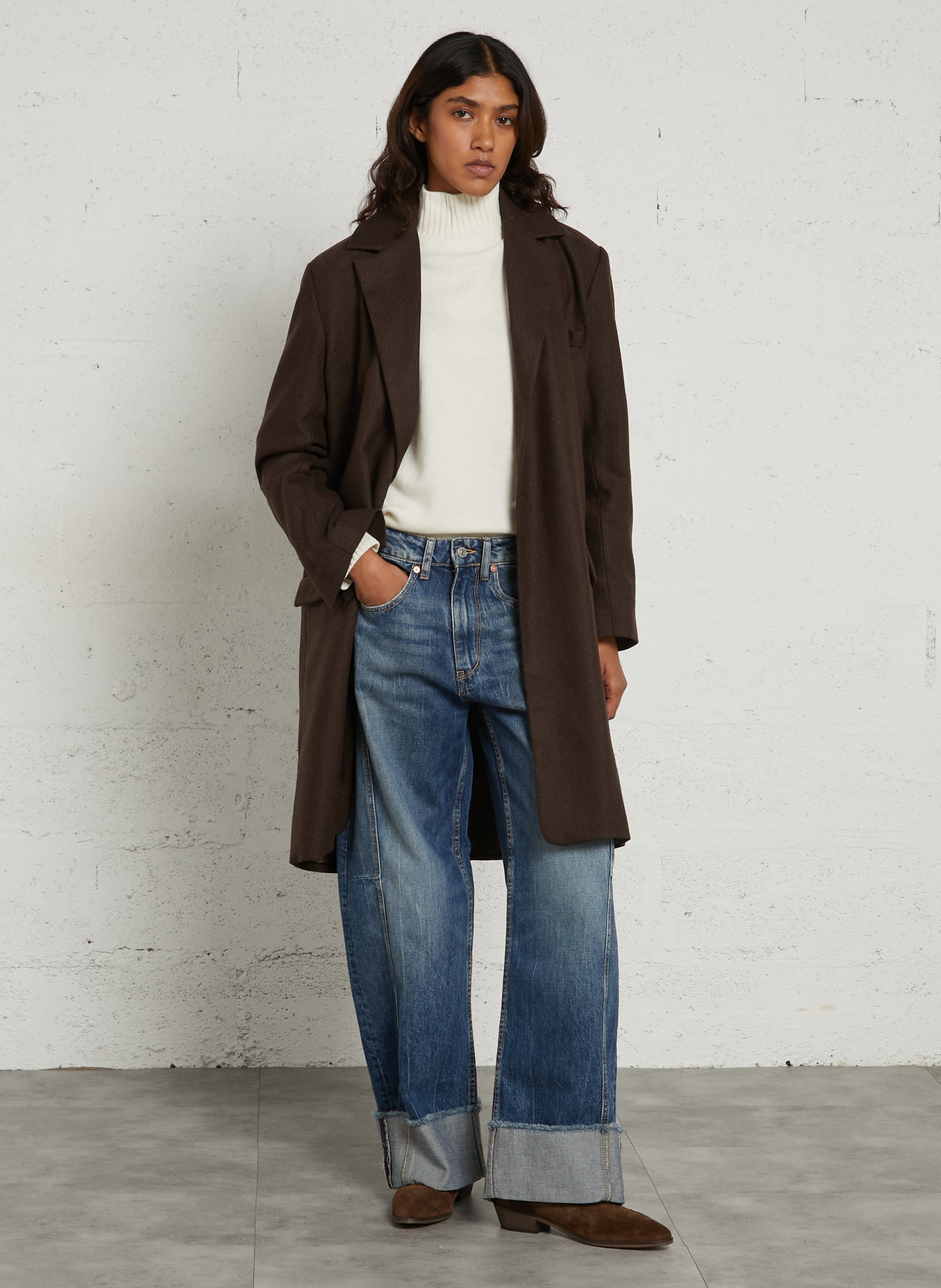 Oversized mantel van wolmix HOD PARIS Bruin