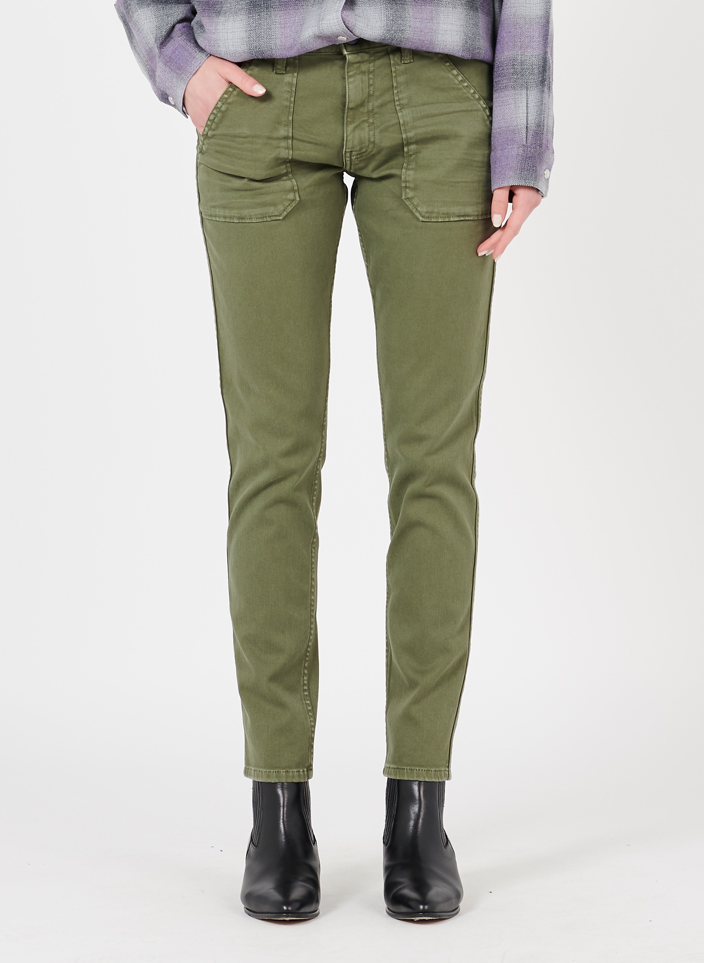 Vaquero slim de mezcla de algodón ACQUAVERDE Verde