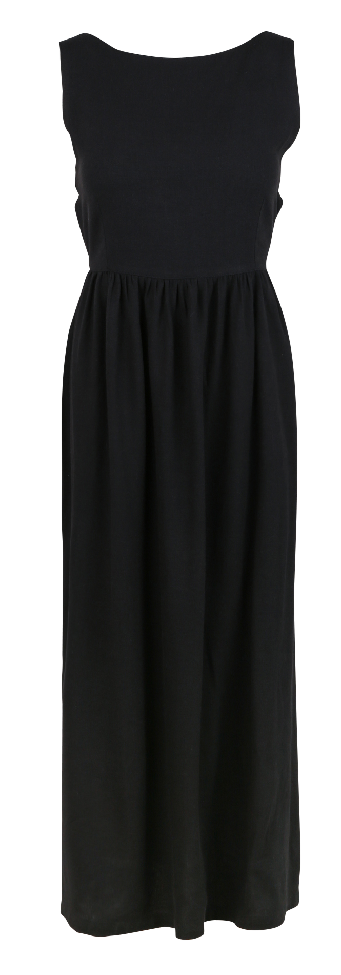 Robe longue évasée en lin mélangée  RITA ROW Noir