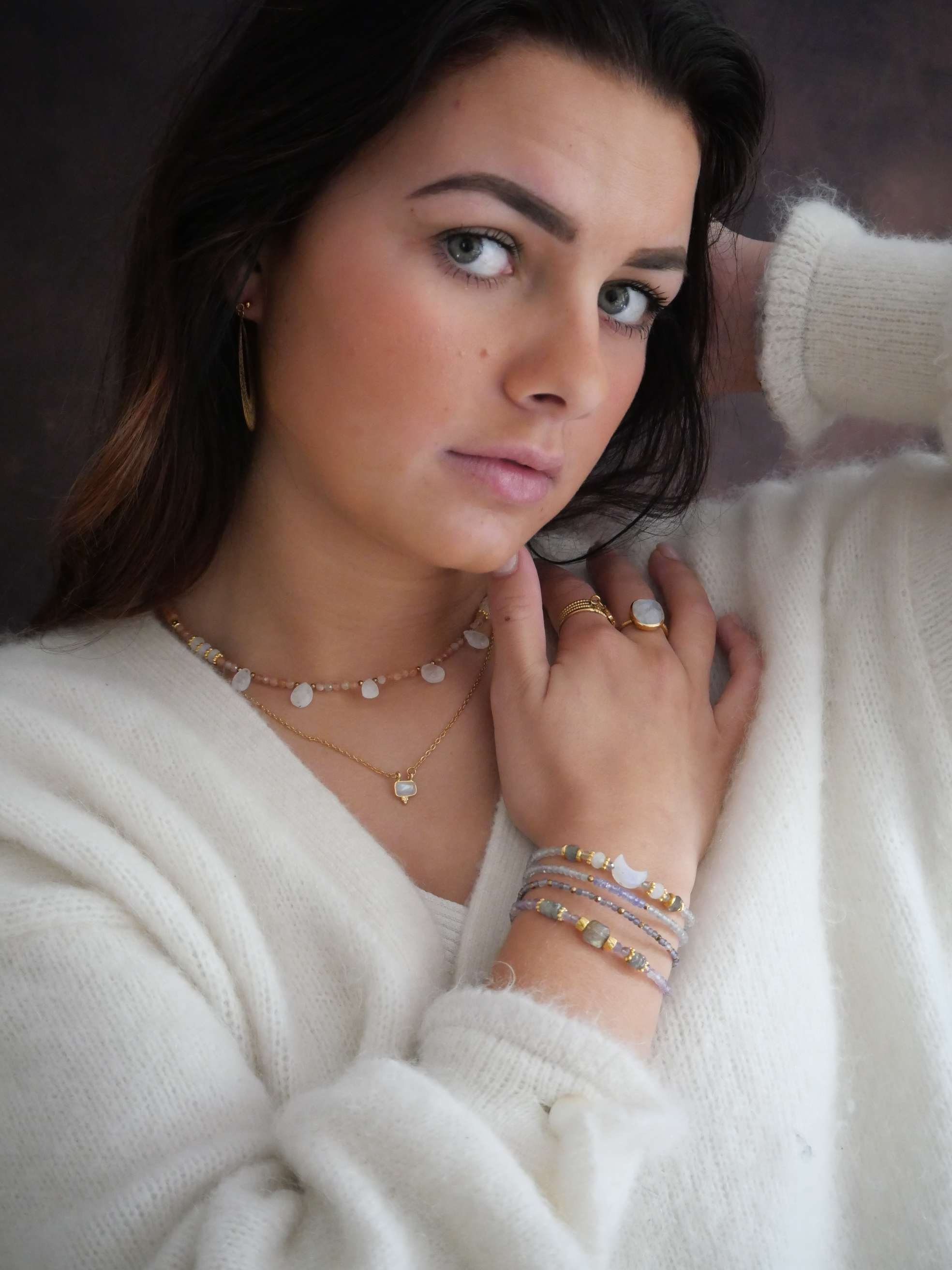 Sunstone necklace GINANDGER Orange