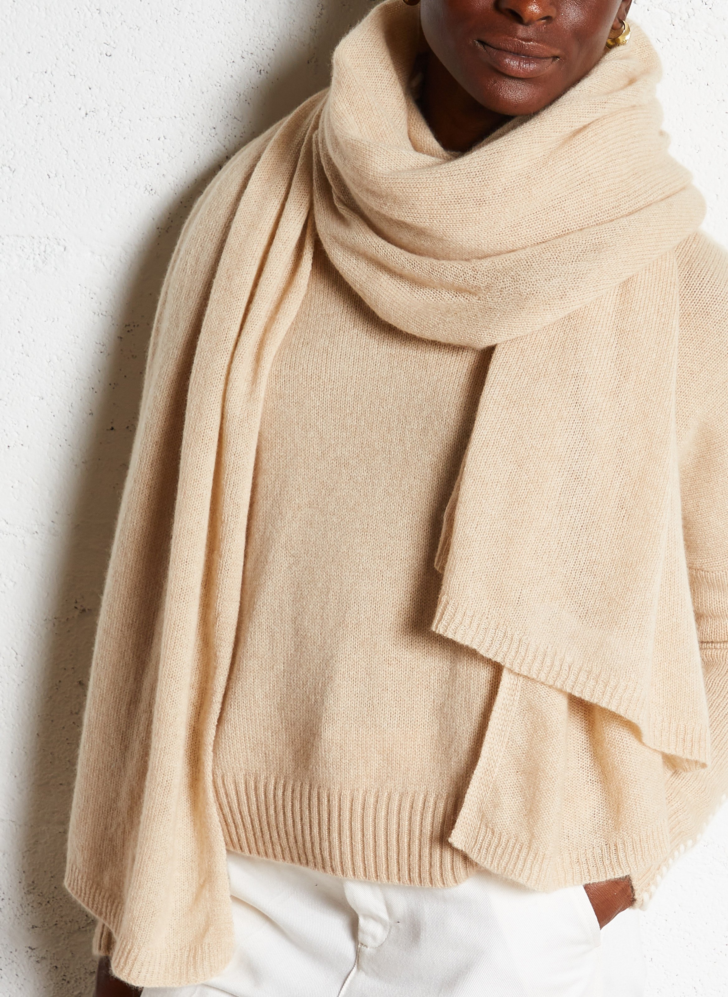 Cashmere scarf KUJTEN Beige