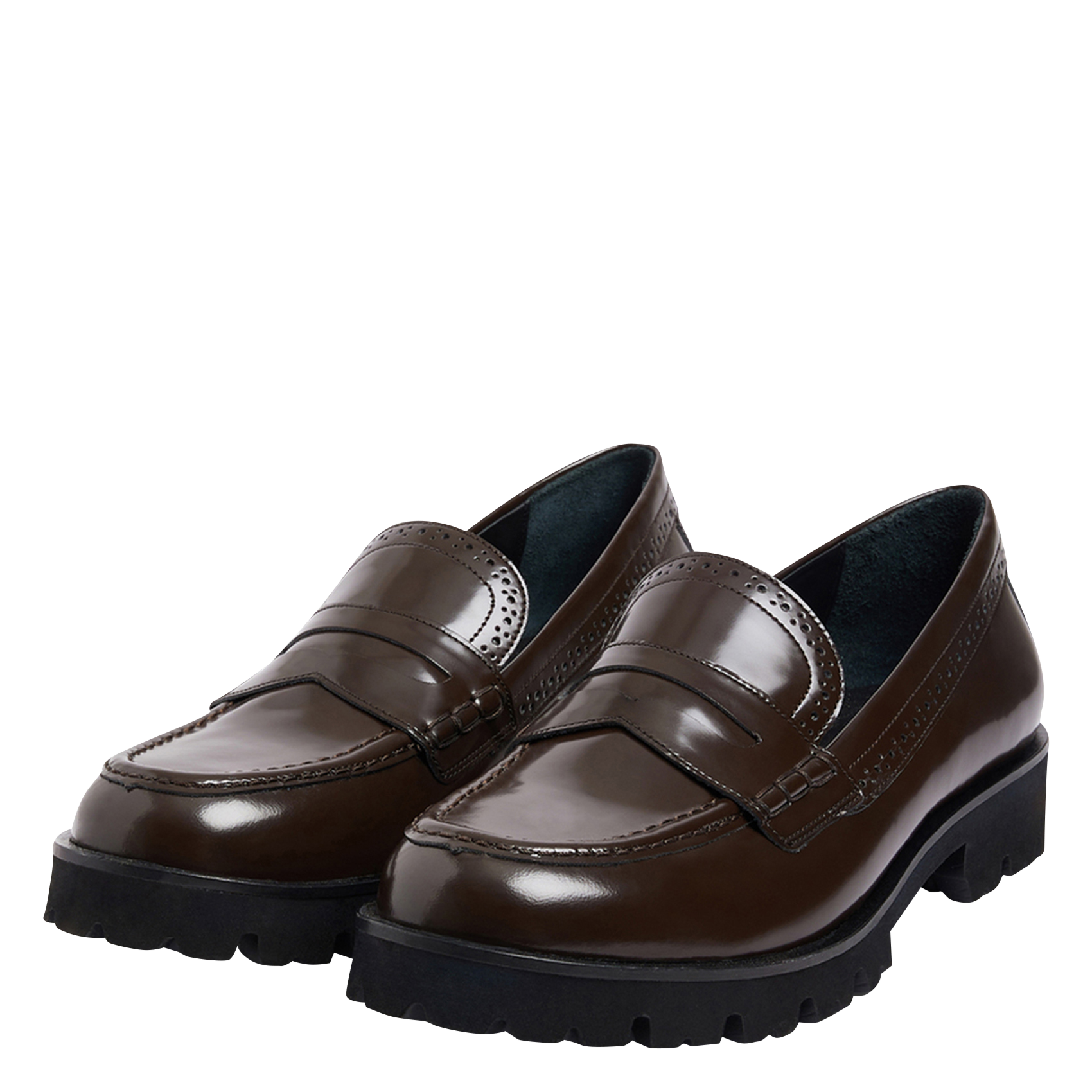 Mocassins à semelle crantée en cuir glacé GERARD DAREL Rouge