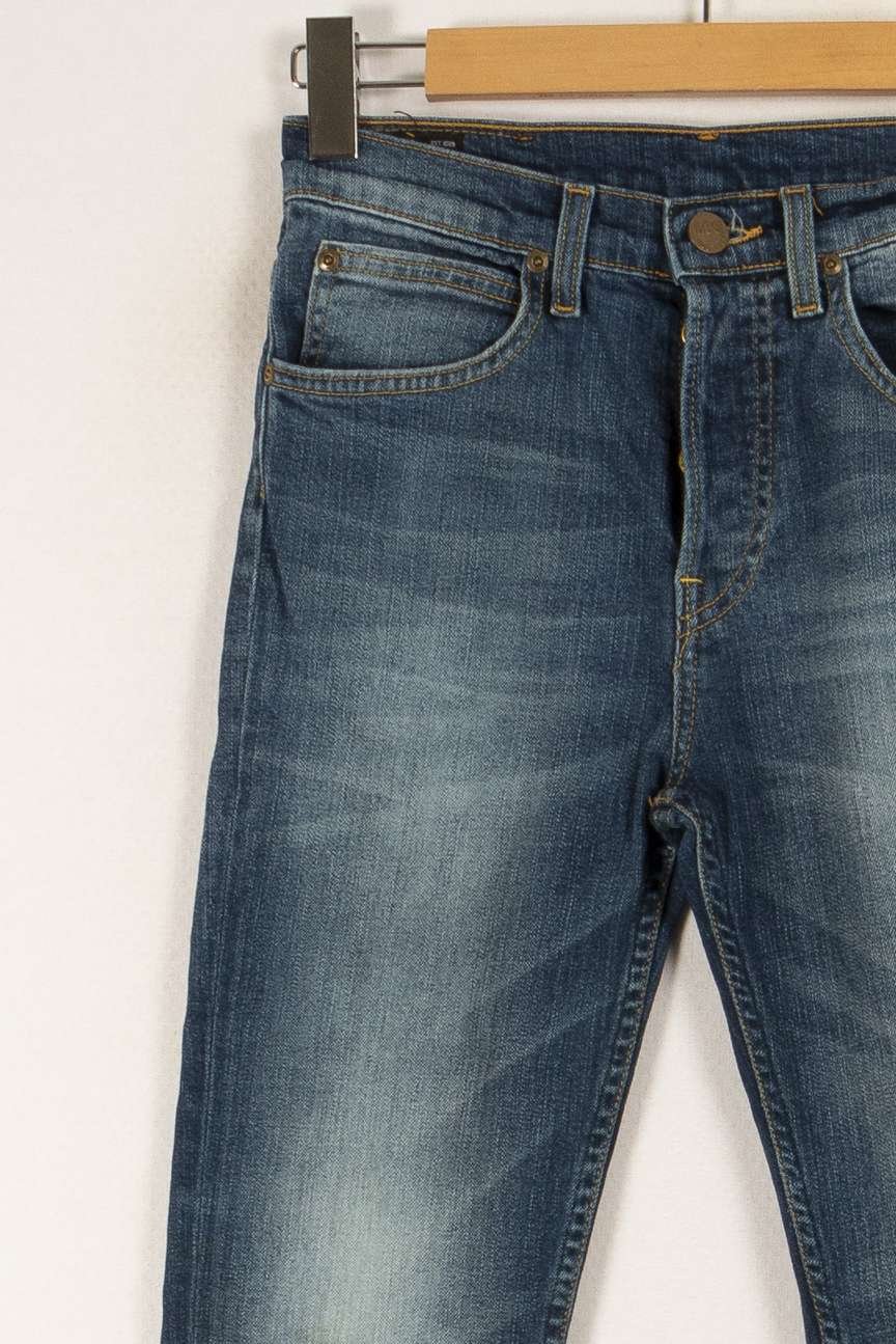 Cropped slim jeans with studs LEE - Seconde Main Blue