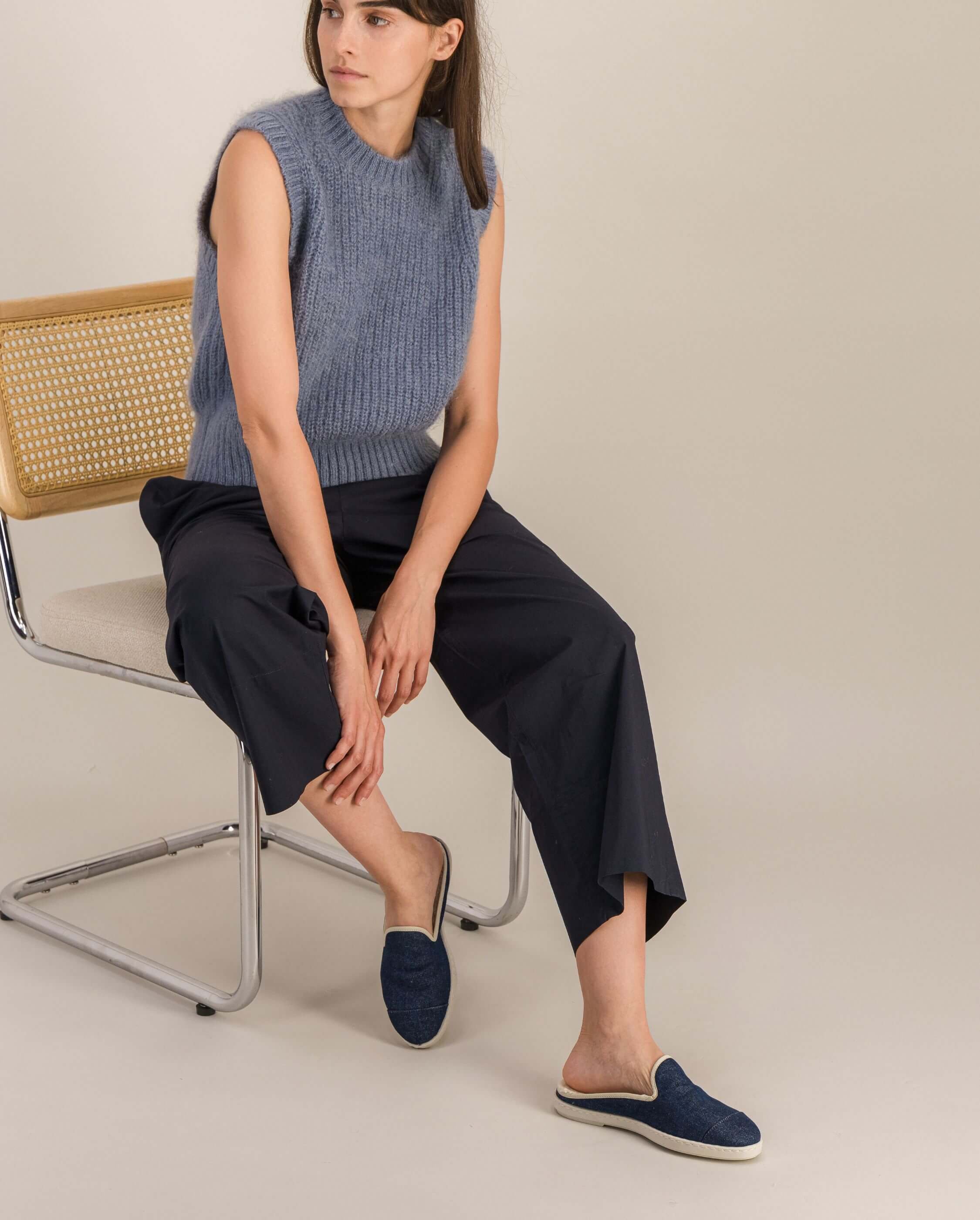 Women's denim mule, raw ANGARDE Blue