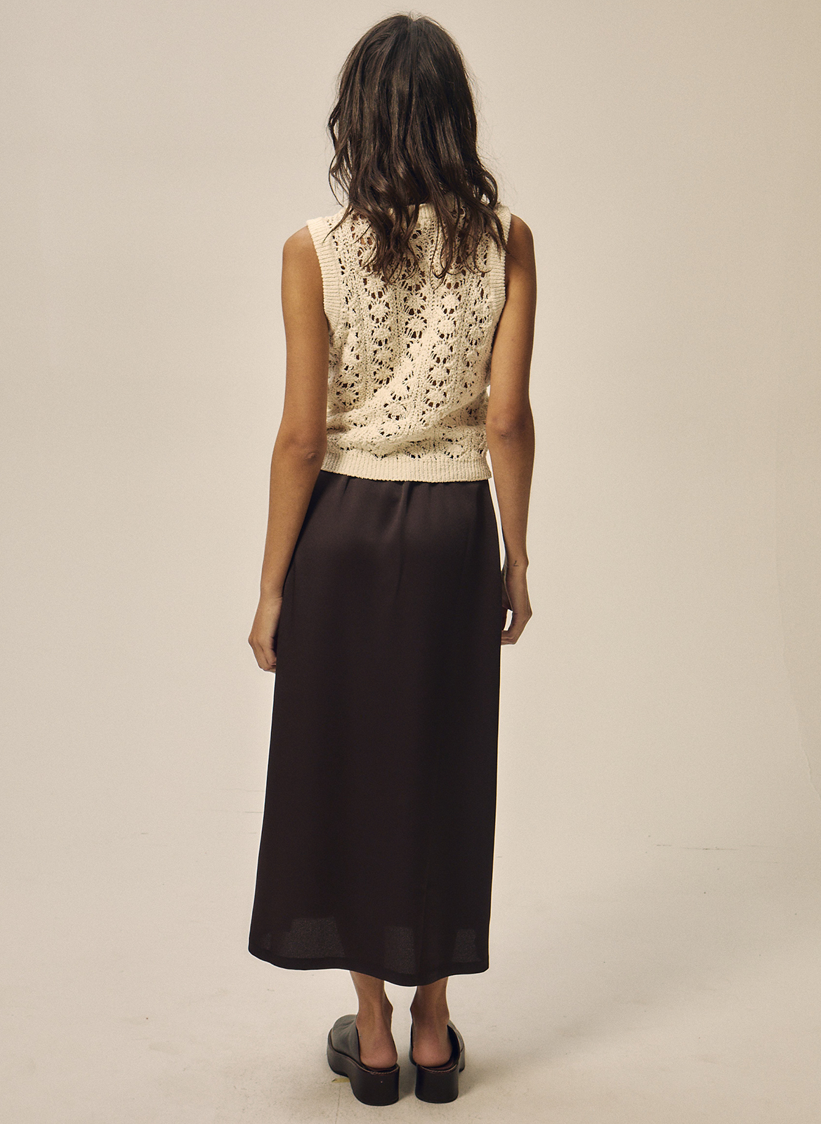 Jupe midi  NITAH Marron