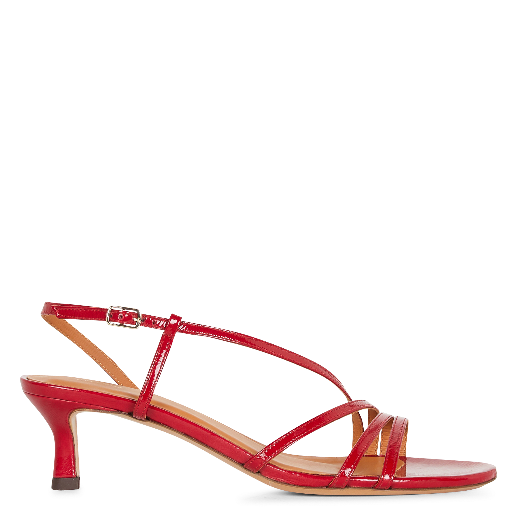 Sandales à talon en cuir vernis RIVECOUR Rouge