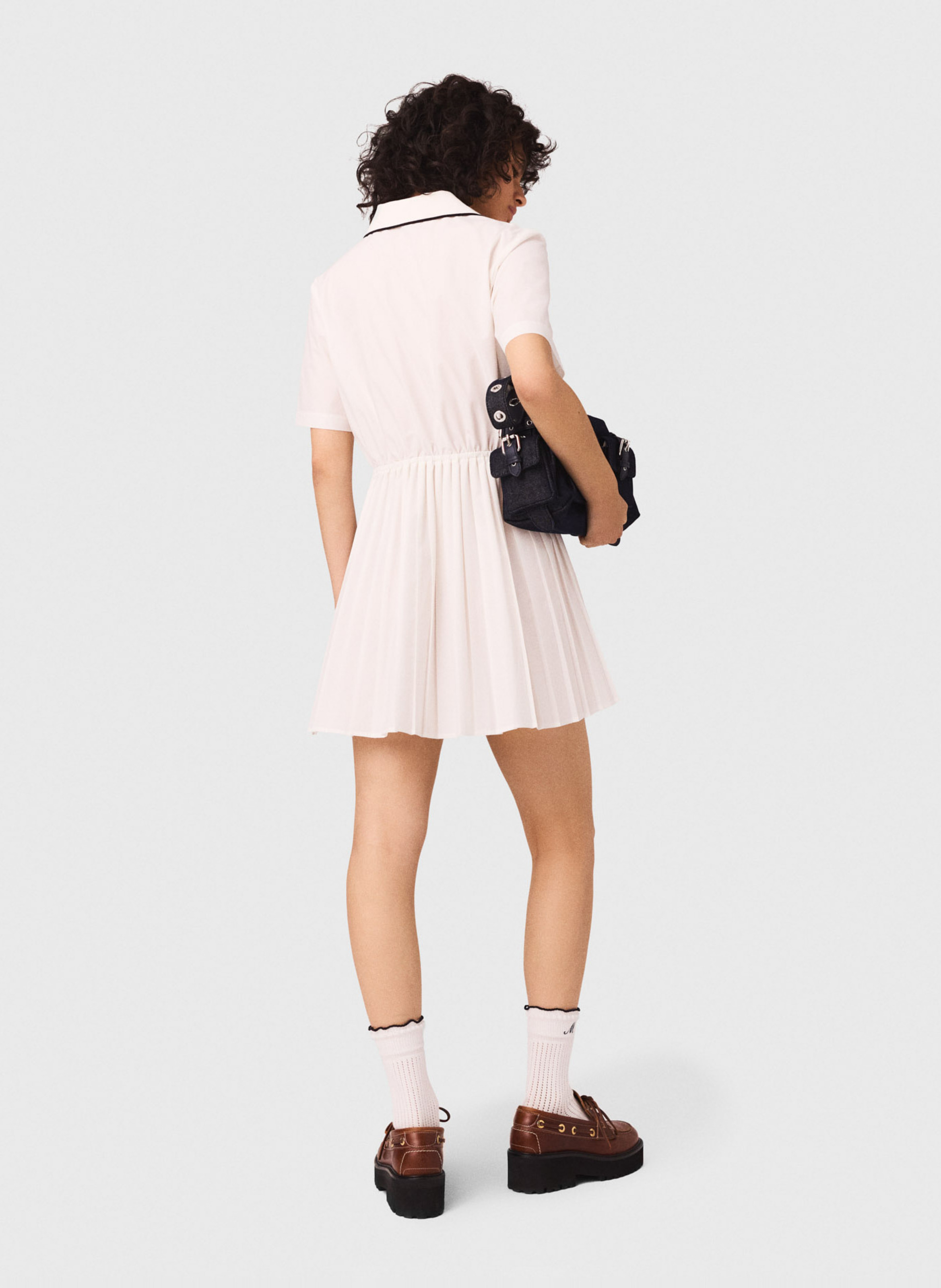 Short dress with shirt collar MAJE White