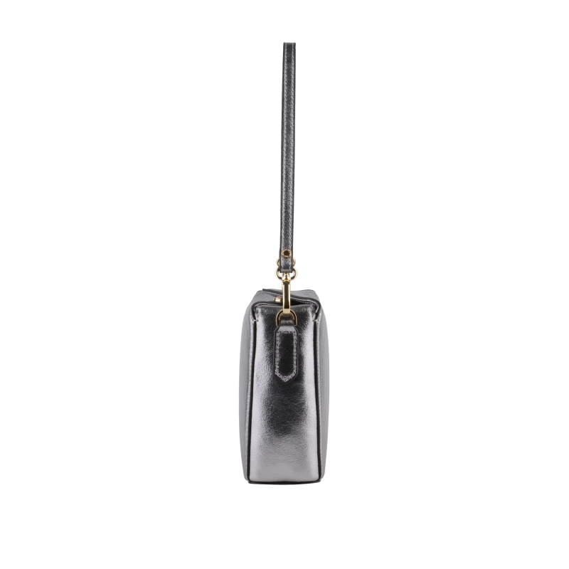 Crossbody bag - cowhide leather POURCHET Grey