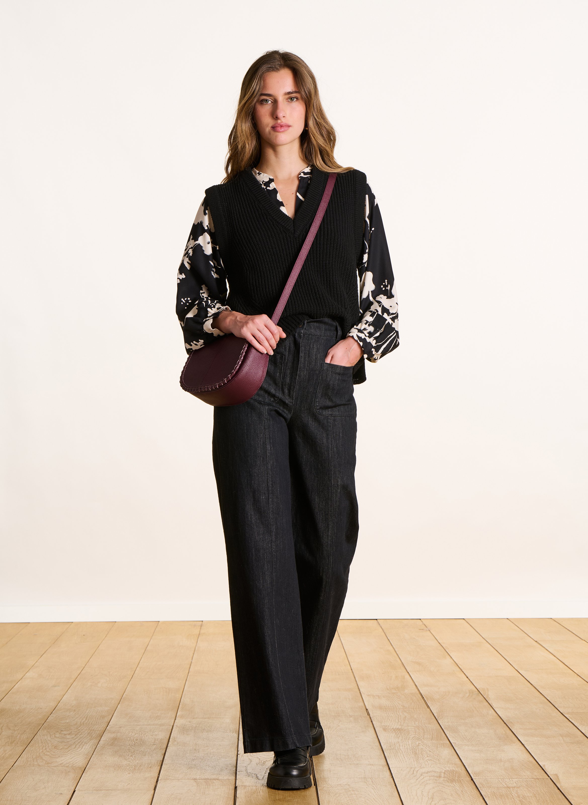 Pullover mit V-Ausschnitt LA FEE MARABOUTEE Schwarz