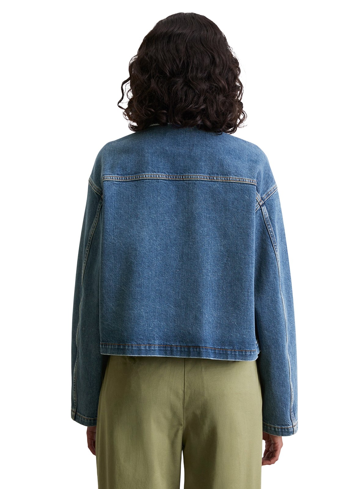 Veste col classique en denim de coton mélangé MARC O&#039;POLO Bleu