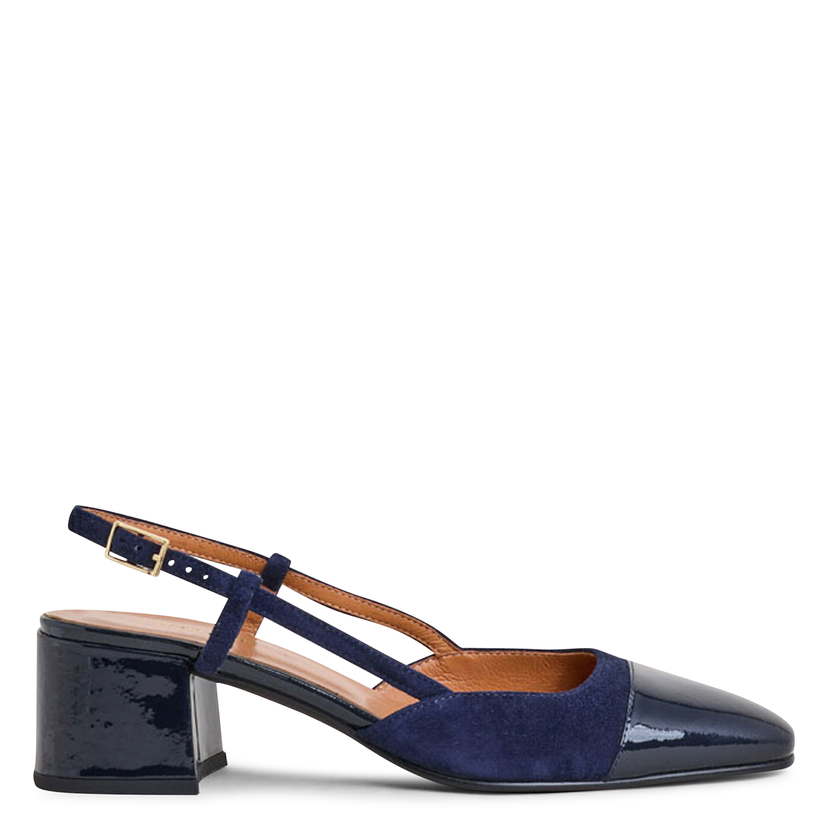Two-tone leather slingback sandals JONAK Blue