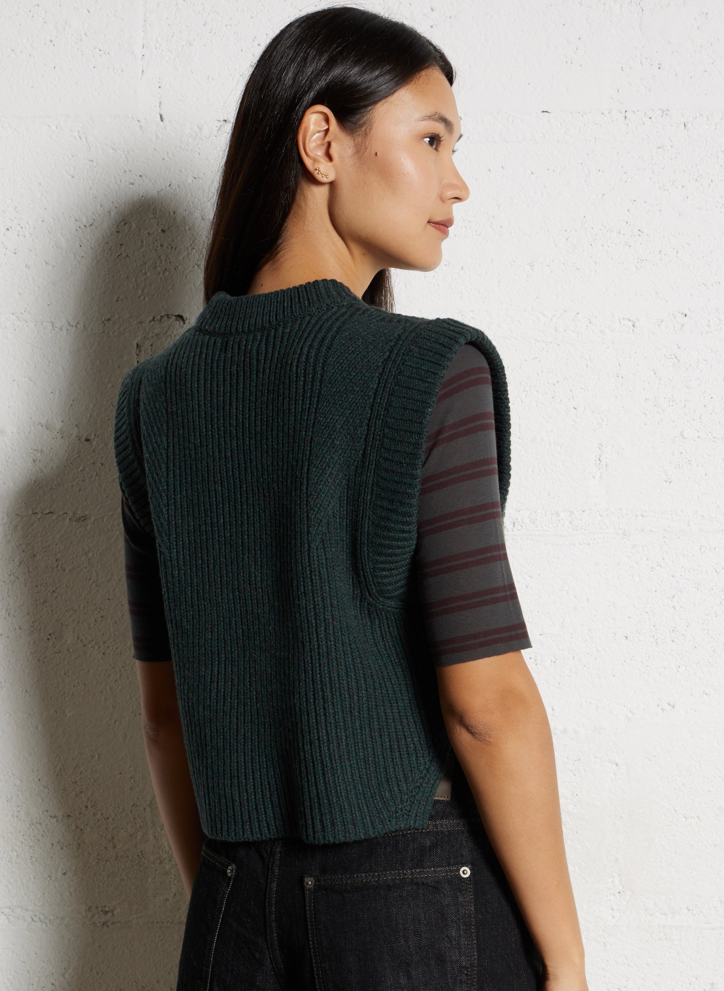 Abidjan wool round-neck sweater SOEUR Green