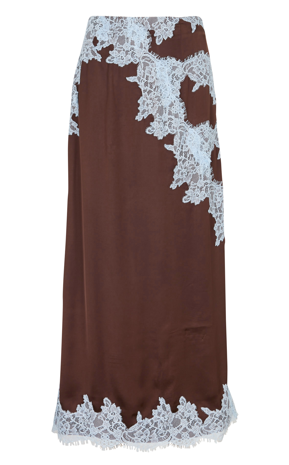 Jupe midi en dentelle NEVER FULLY DRESSED Marron