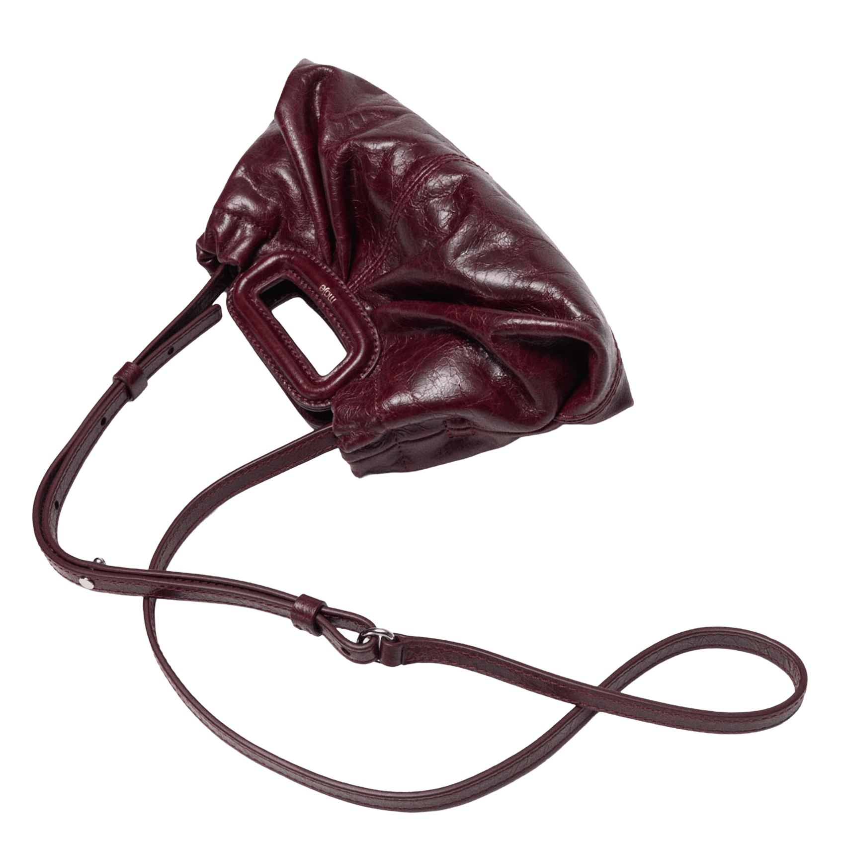 Bolso pequeño de piel craquelada MAJE Rojo