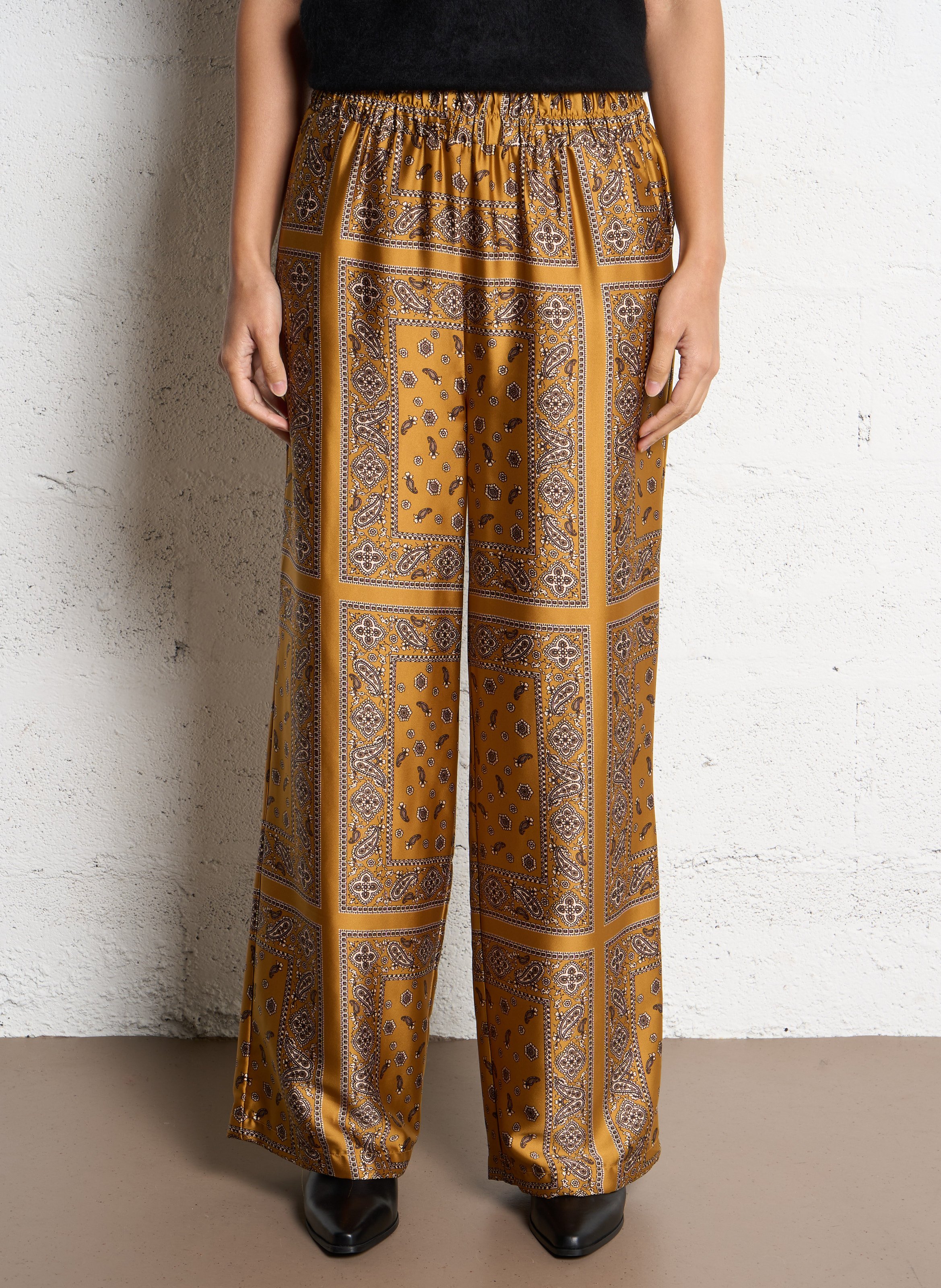 Pantalon large imprimé SUD EXPRESS Jaune