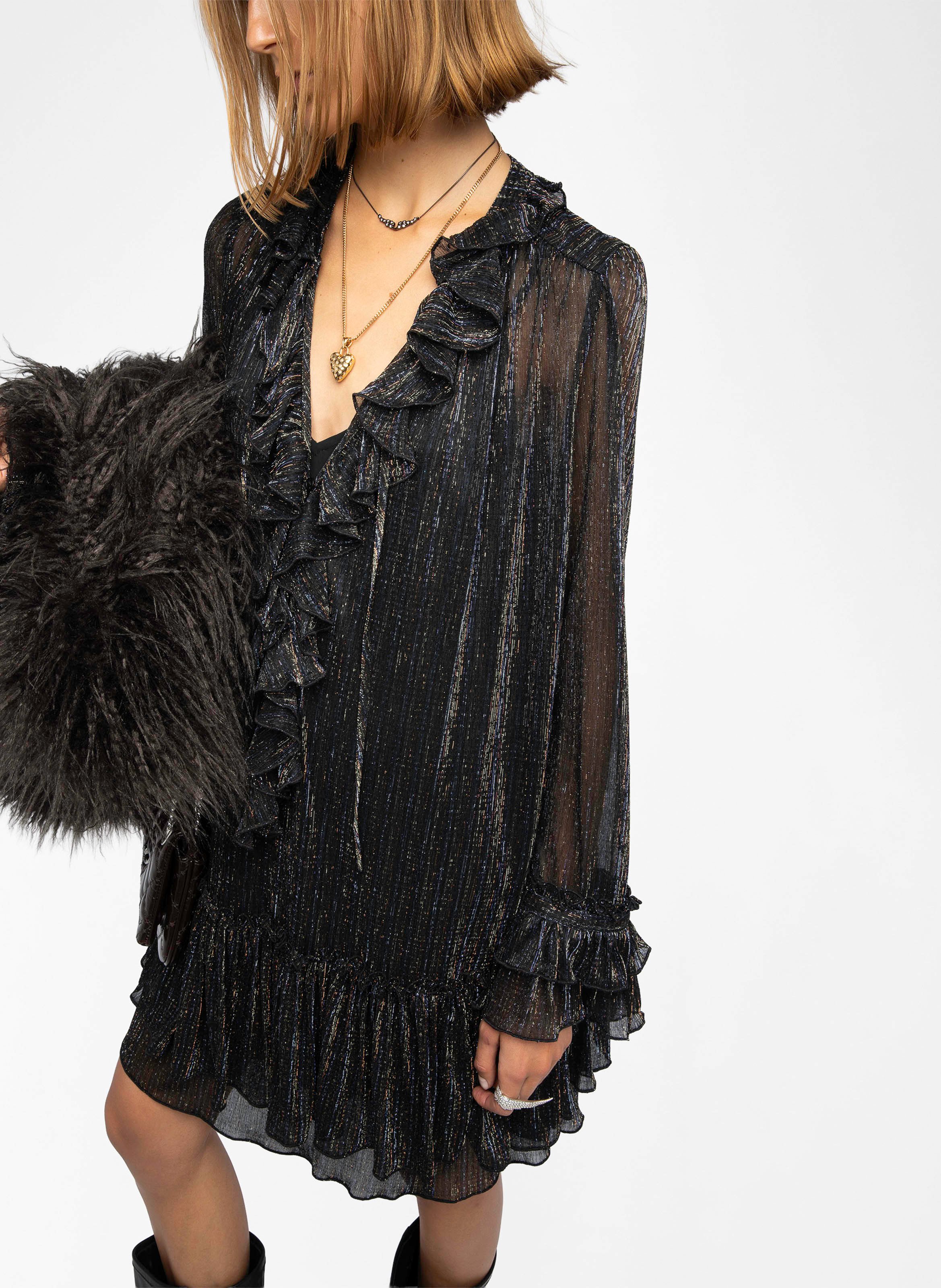 Robe courte droite col V ZADIG&VOLTAIRE Noir