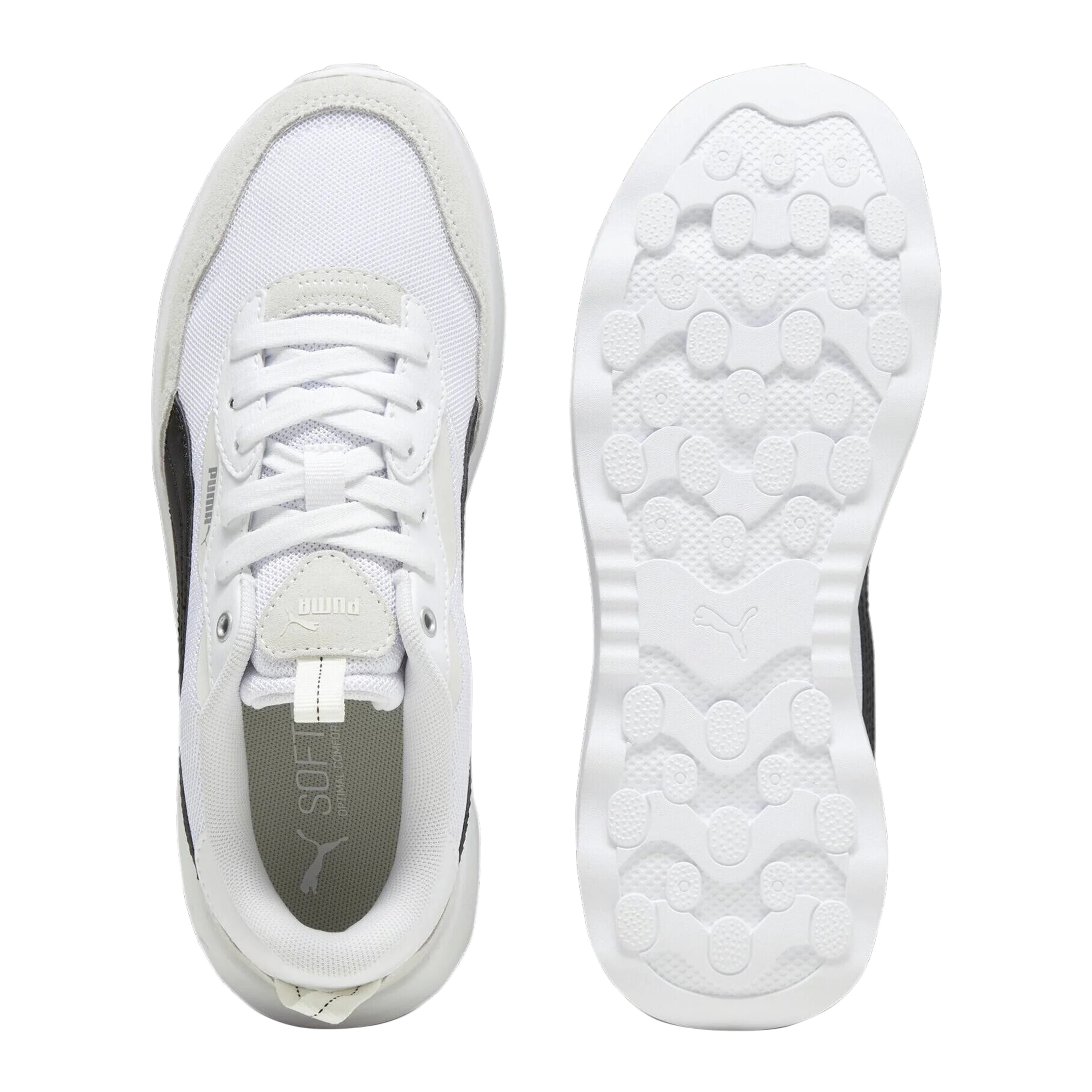 Low-top leather runtamed platform sneakers PUMA White