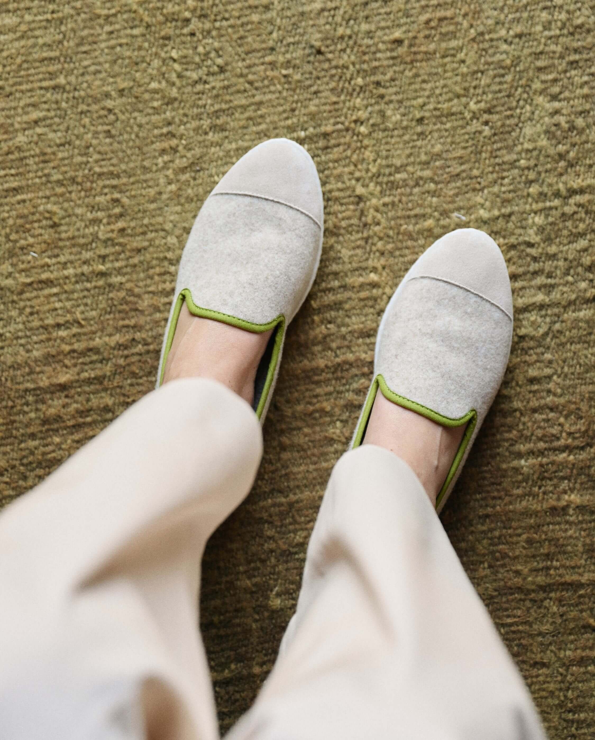Women's wool slipper, pistachio beige ANGARDE Beige
