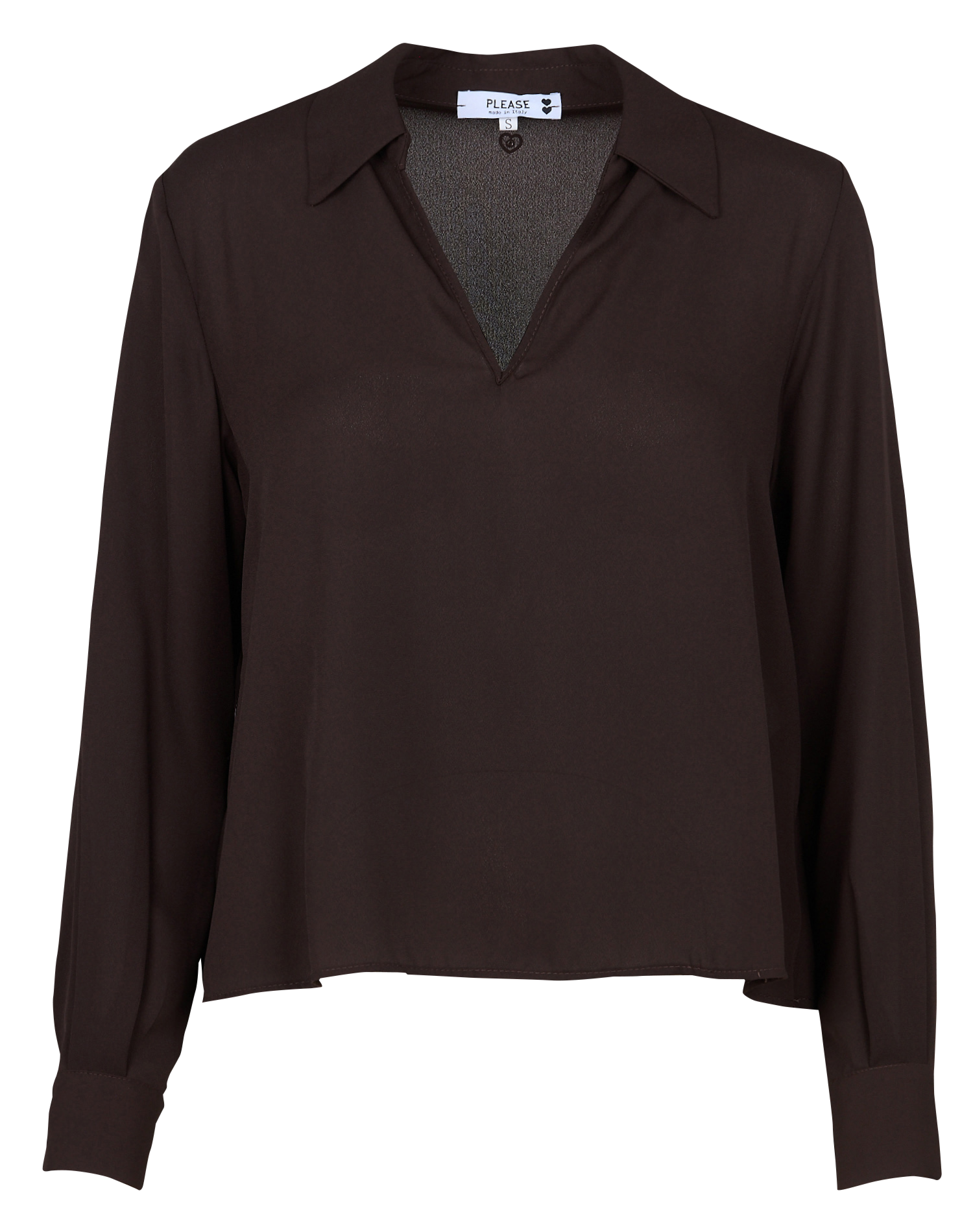 Flowy straight blouse PLEASE Brown