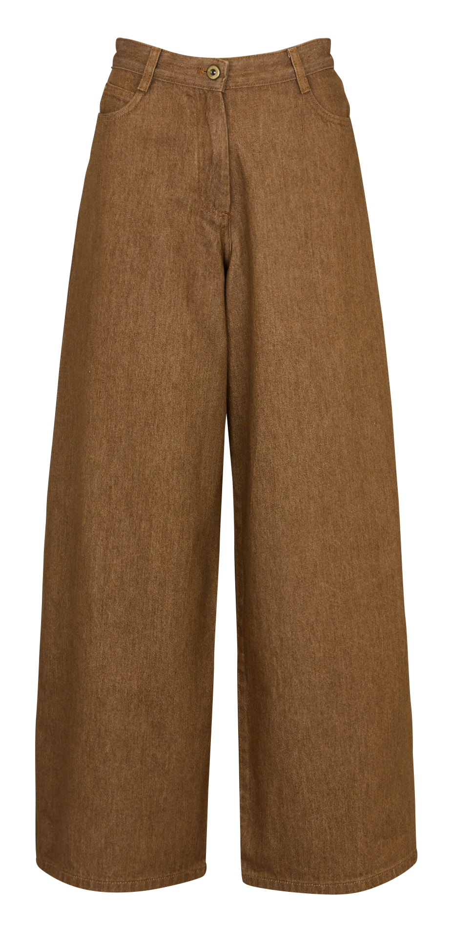 Jean large taille haute en coton SESSUN Marron