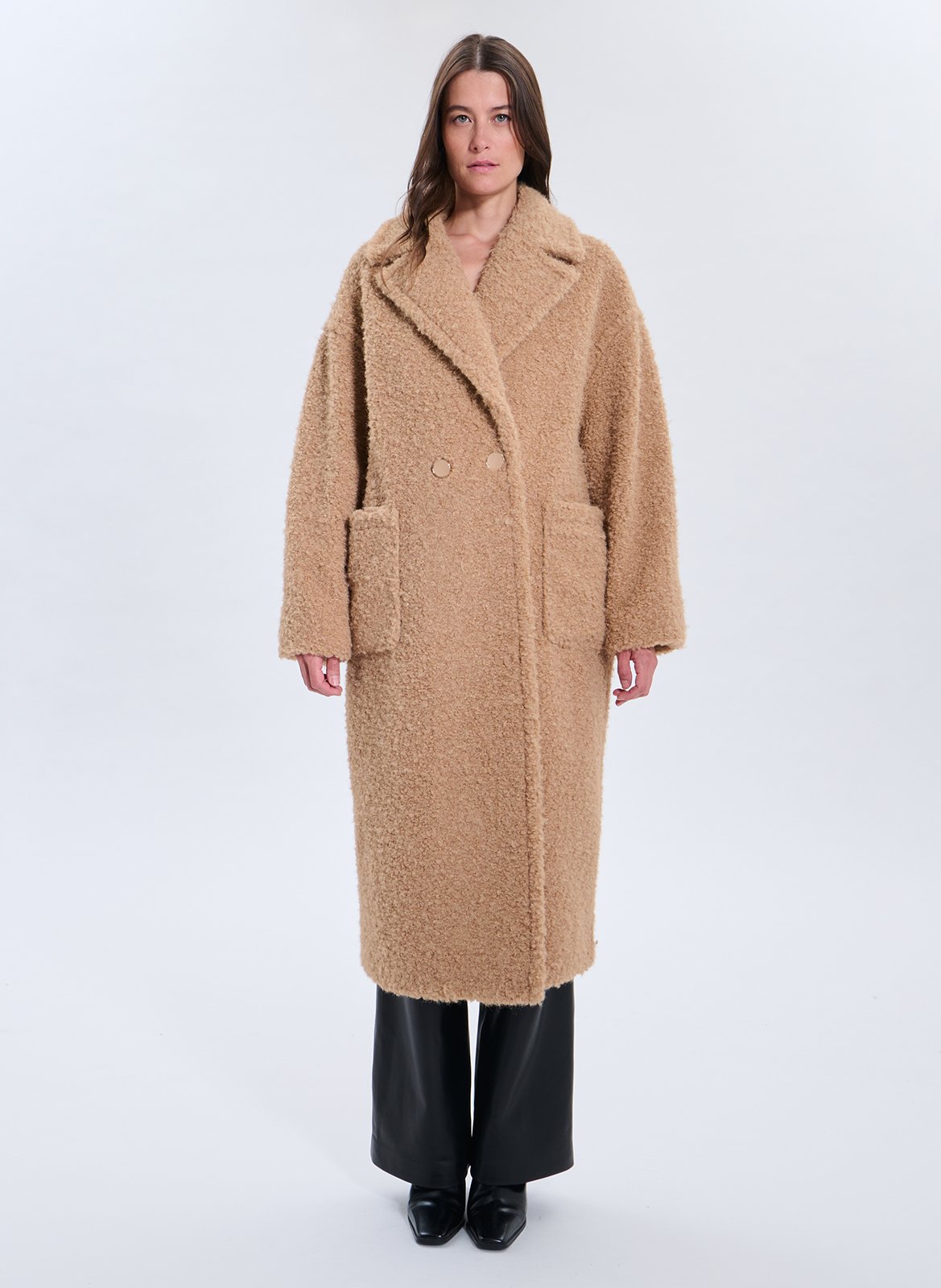 Manteau col tailleur ZAPA Marron