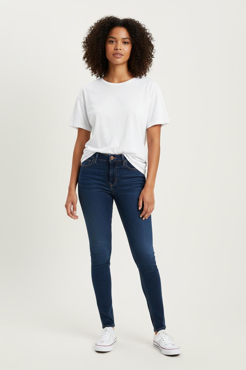 Cropped slim jeans with studs LEVI'S - Seconde main Blue