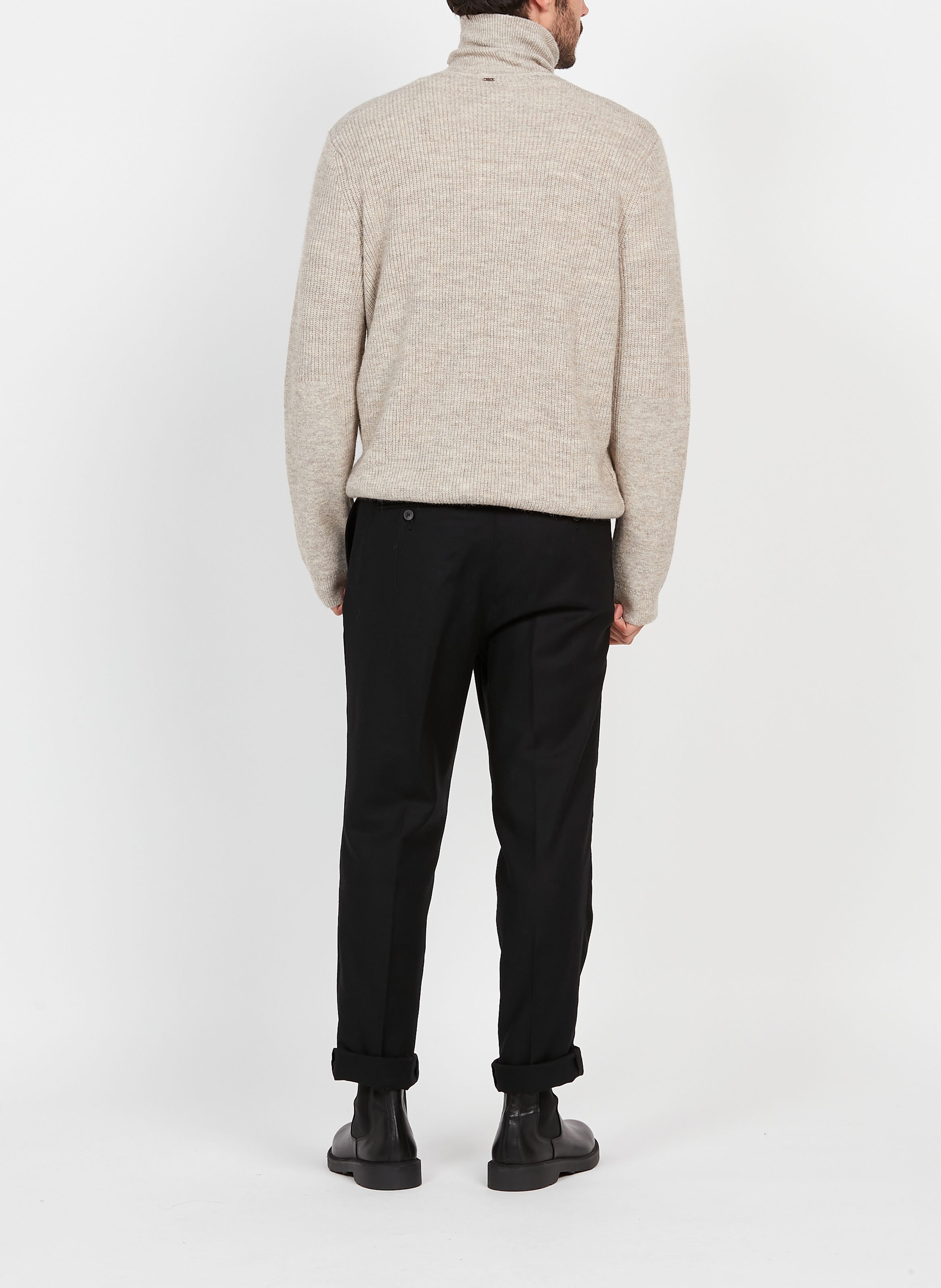 Pantalon à pinces droit en laine SAISON 1865 Marron