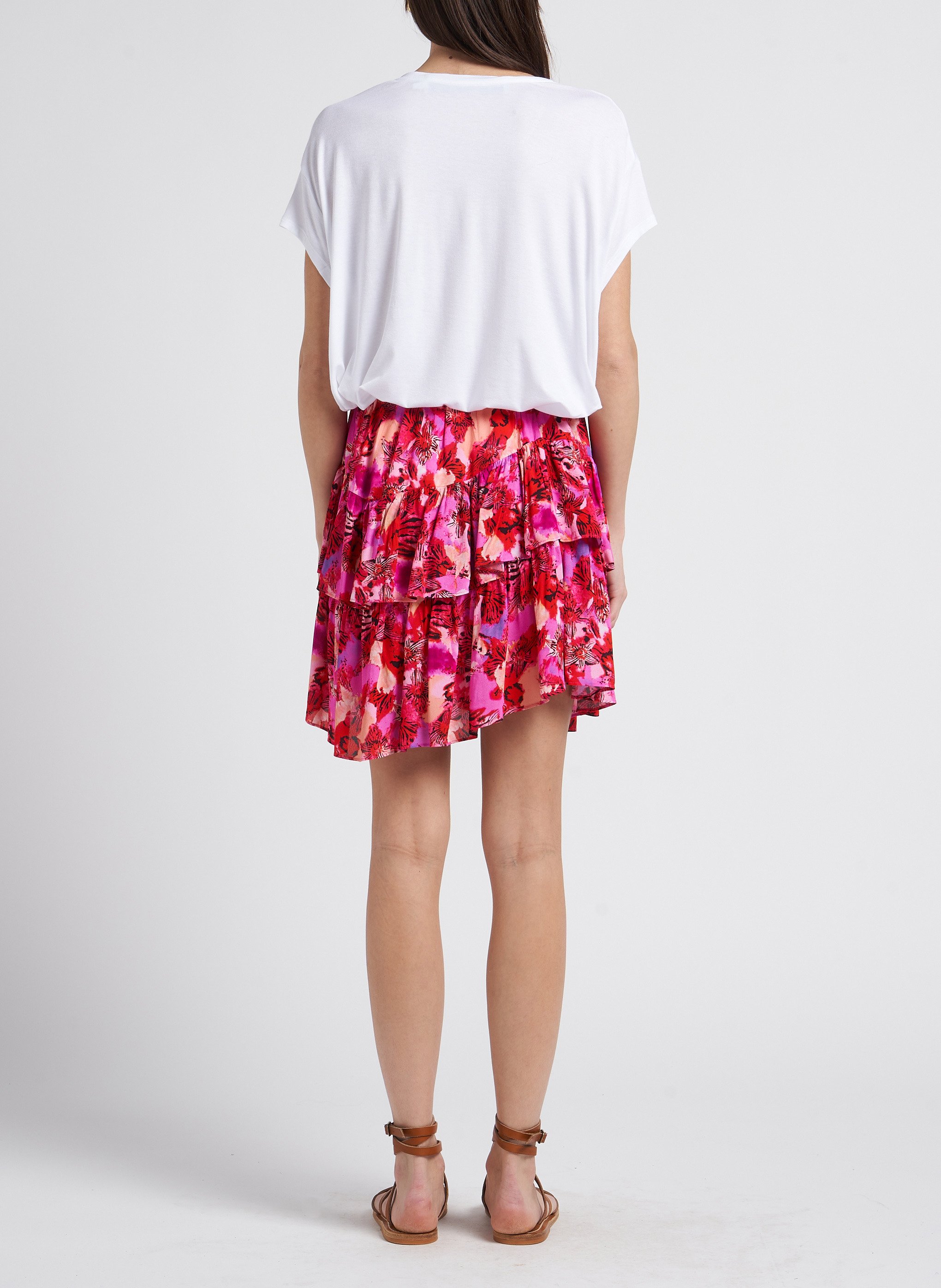 Kurzer Skaterrock mit Print IRO Rosa