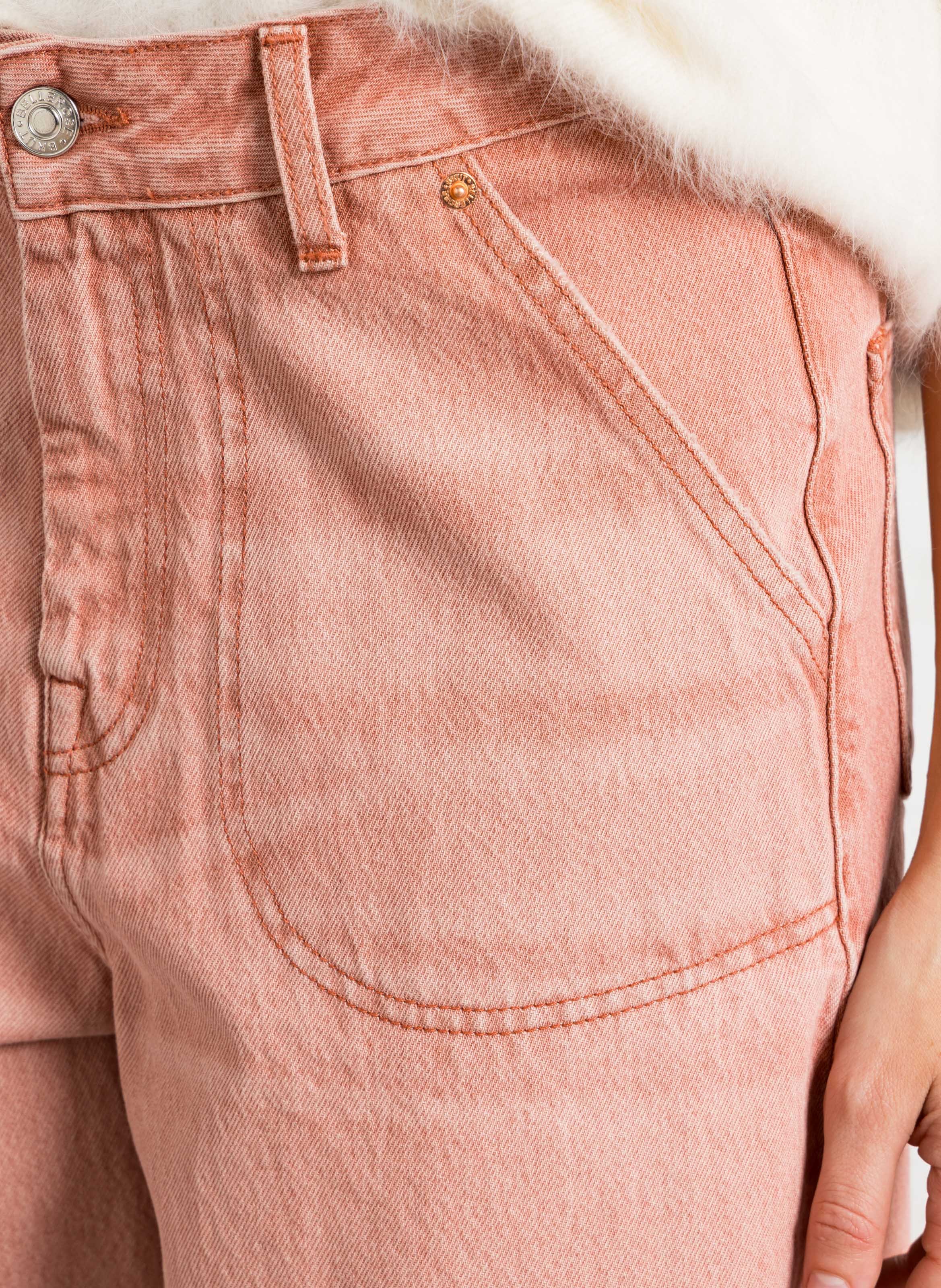 Weit geschnittene Stone-Washed-Jeans BELLEROSE Rosa